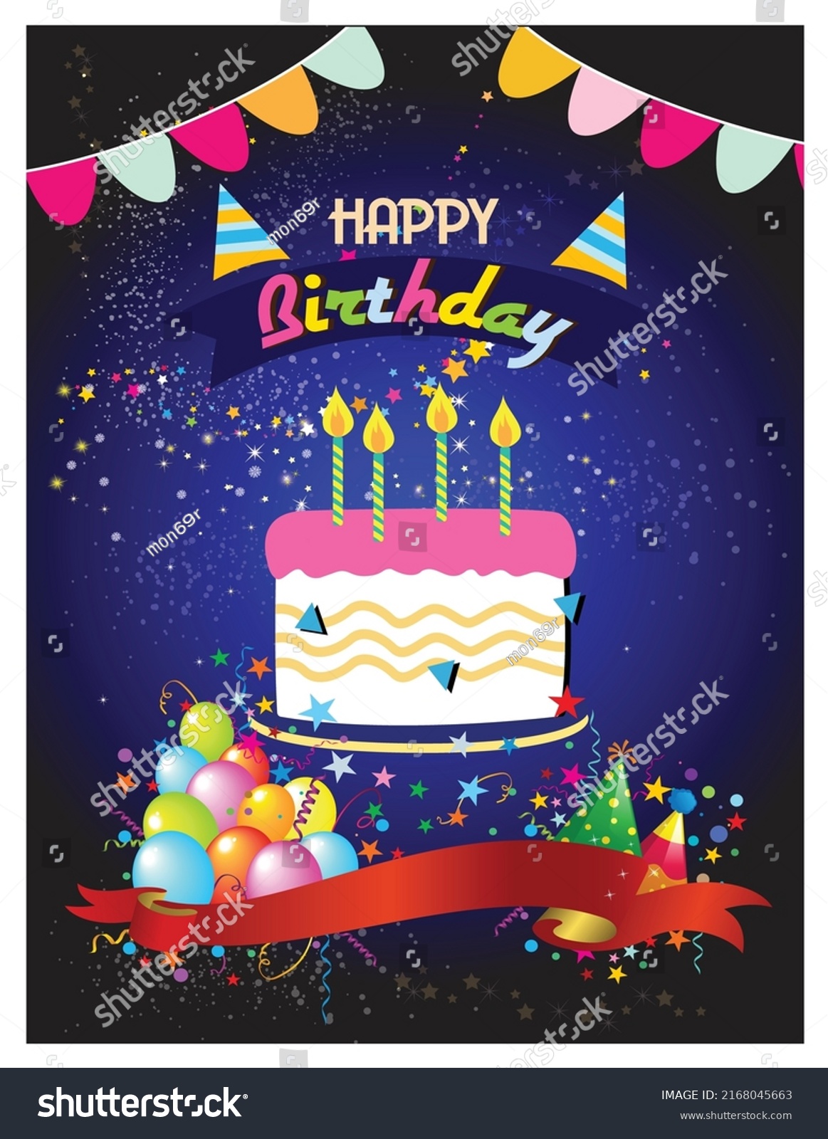 Happy Birthday Party Background Poster Stock Vector (Royalty Free ...