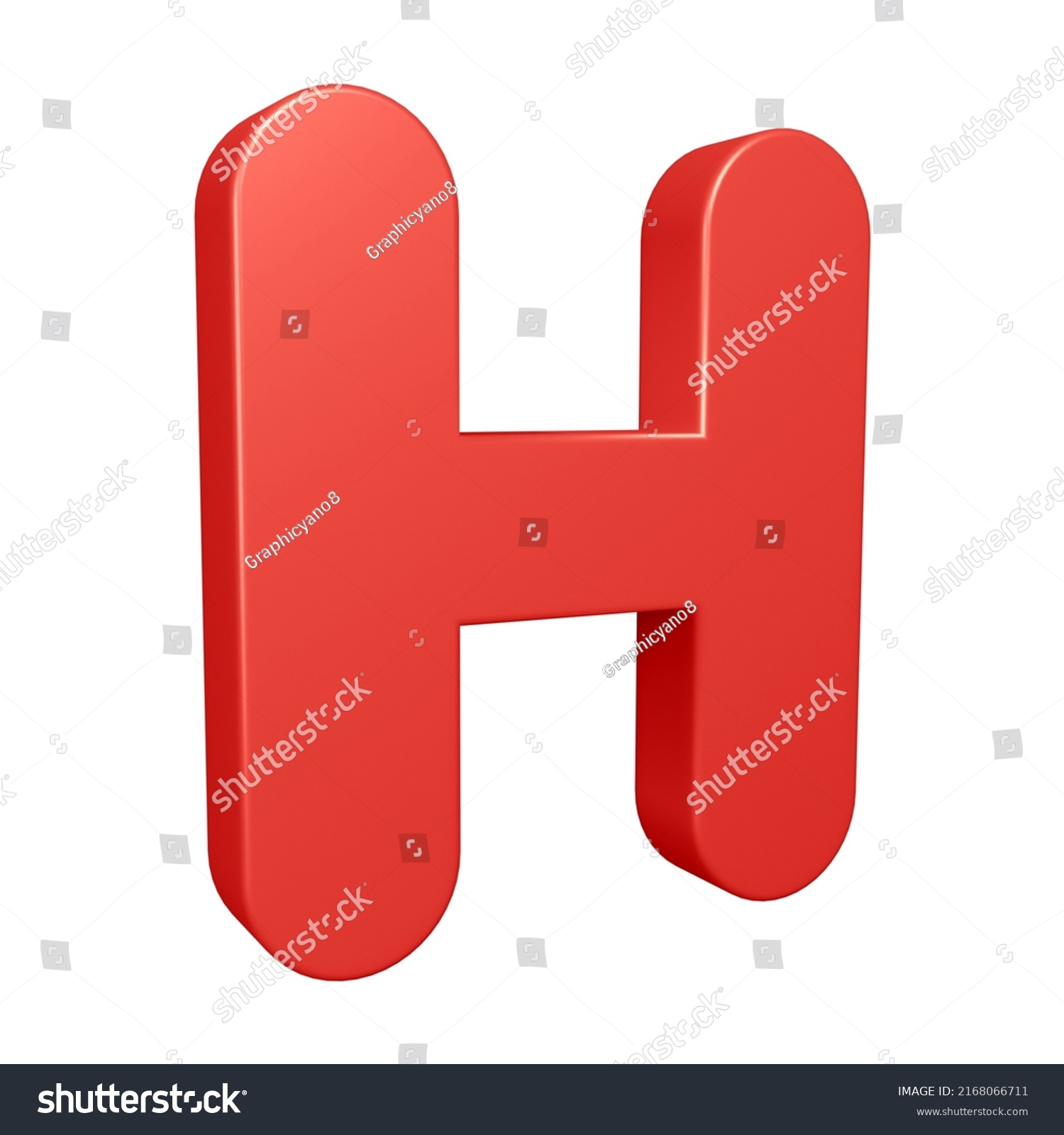 Letter H 3d Render Alphabet Letters Stock Illustration 2168066711 ...