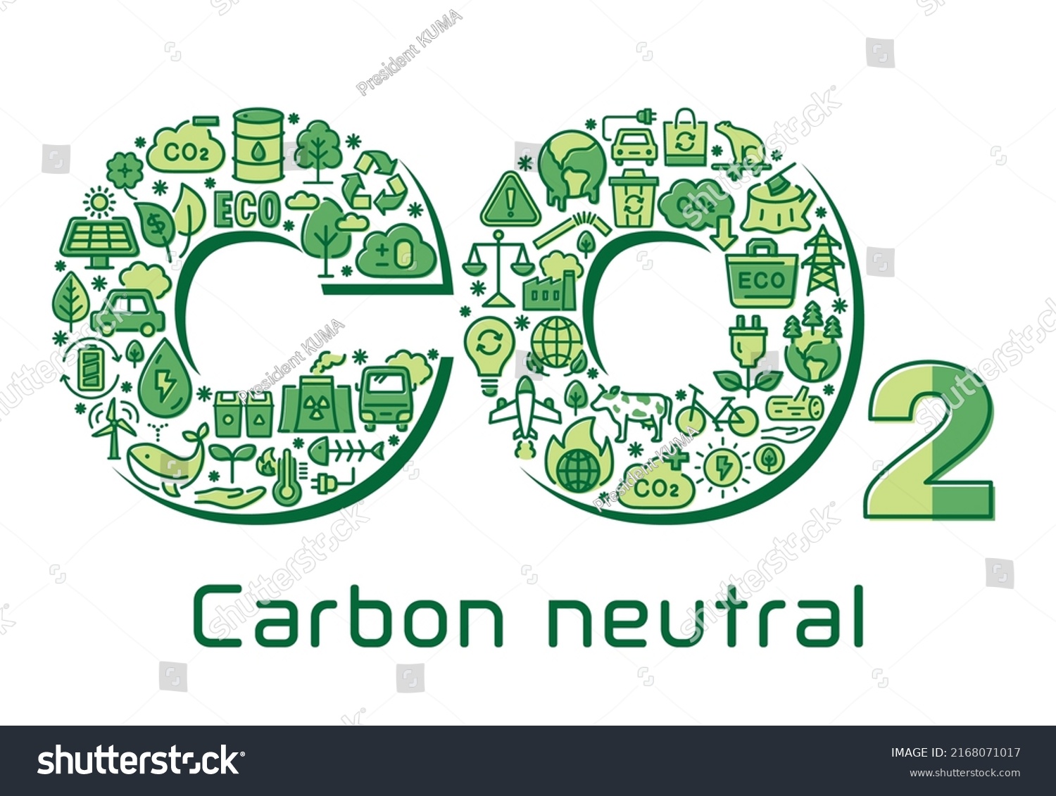 Co2 Vector Typography On White Background Stock Vector (Royalty Free ...