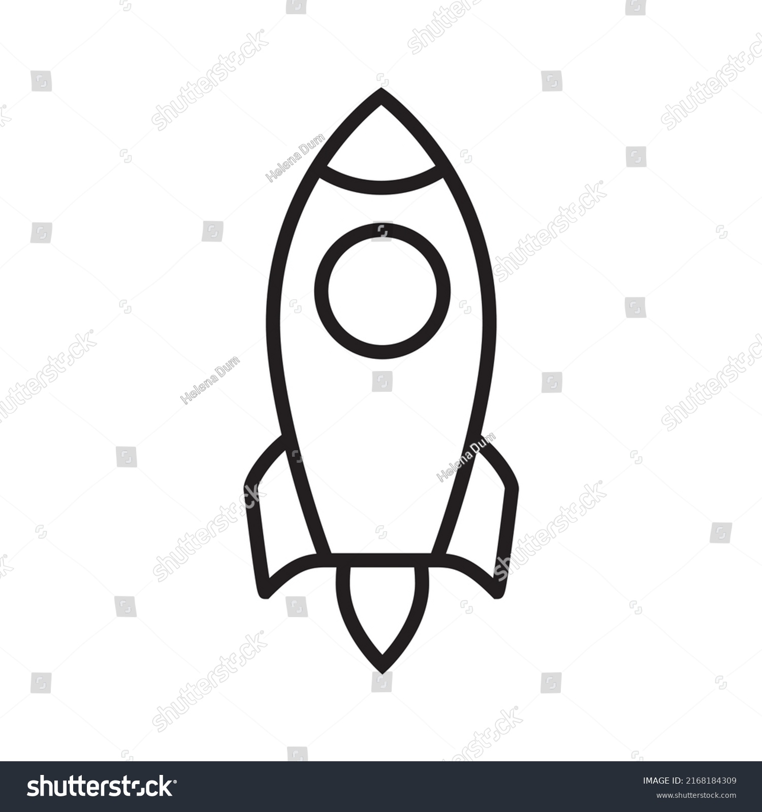 Space Rocket Icon Black Silhouette Spaceship Stock Vector (Royalty Free ...