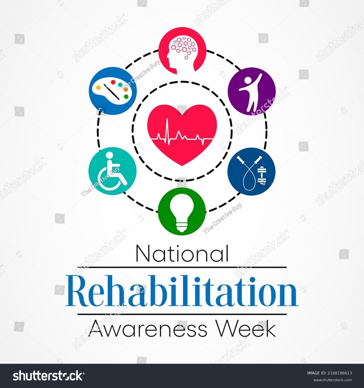 National Rehabilitation Awareness Week Observed Every Stock Vector