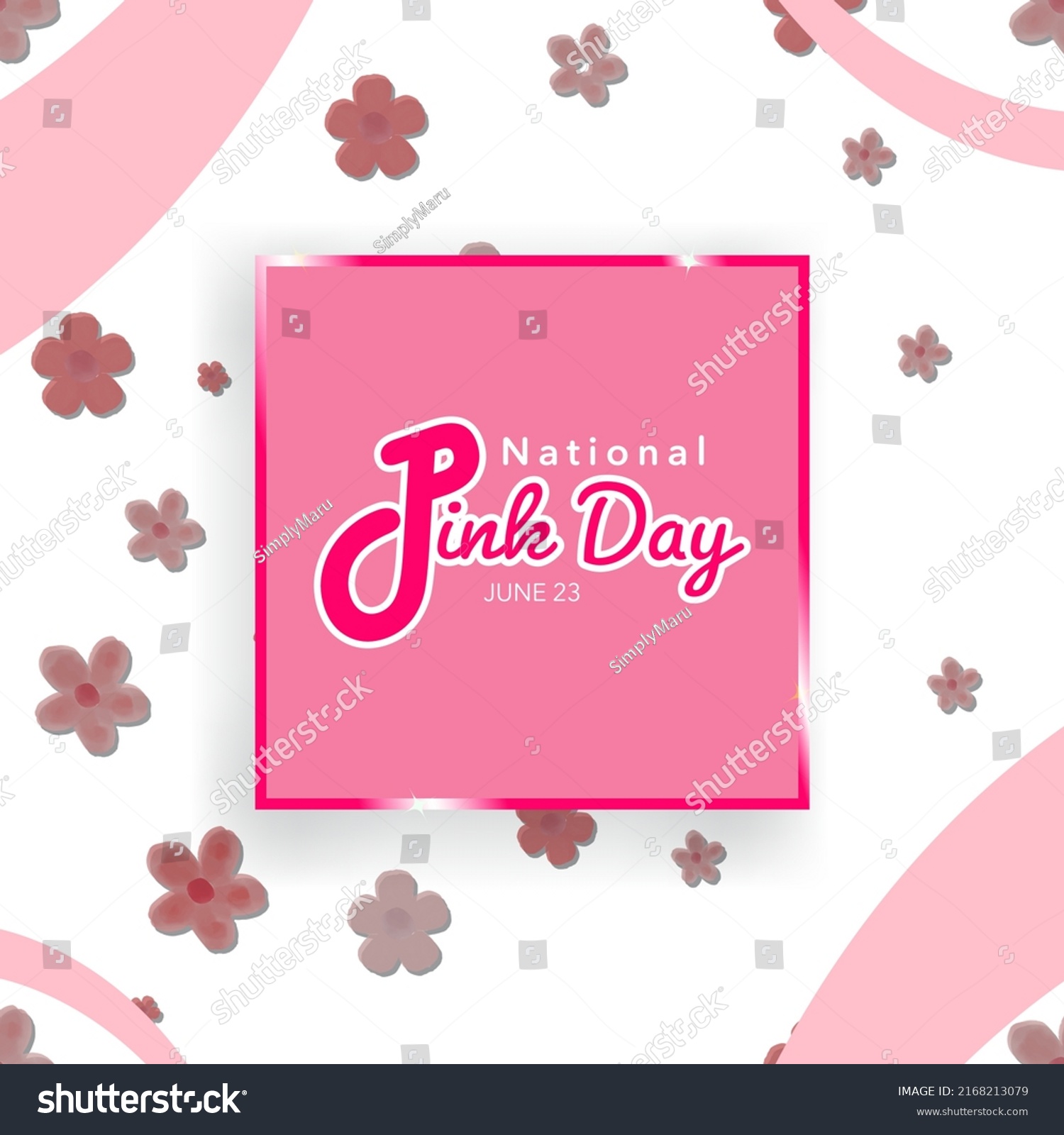 National Pink Day Greeting Template Celebrated Stock Vector (Royalty