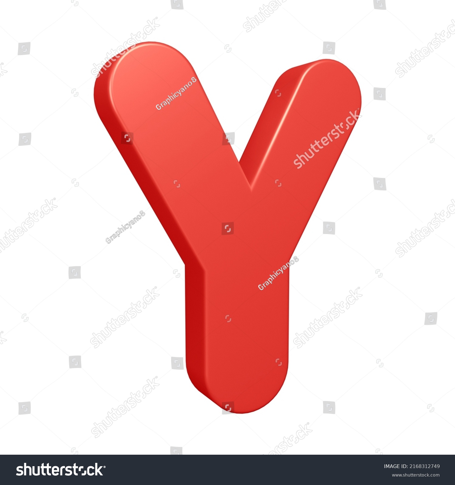 Letter Y 3d Render Alphabet Letters Stock Illustration 2168312749 ...