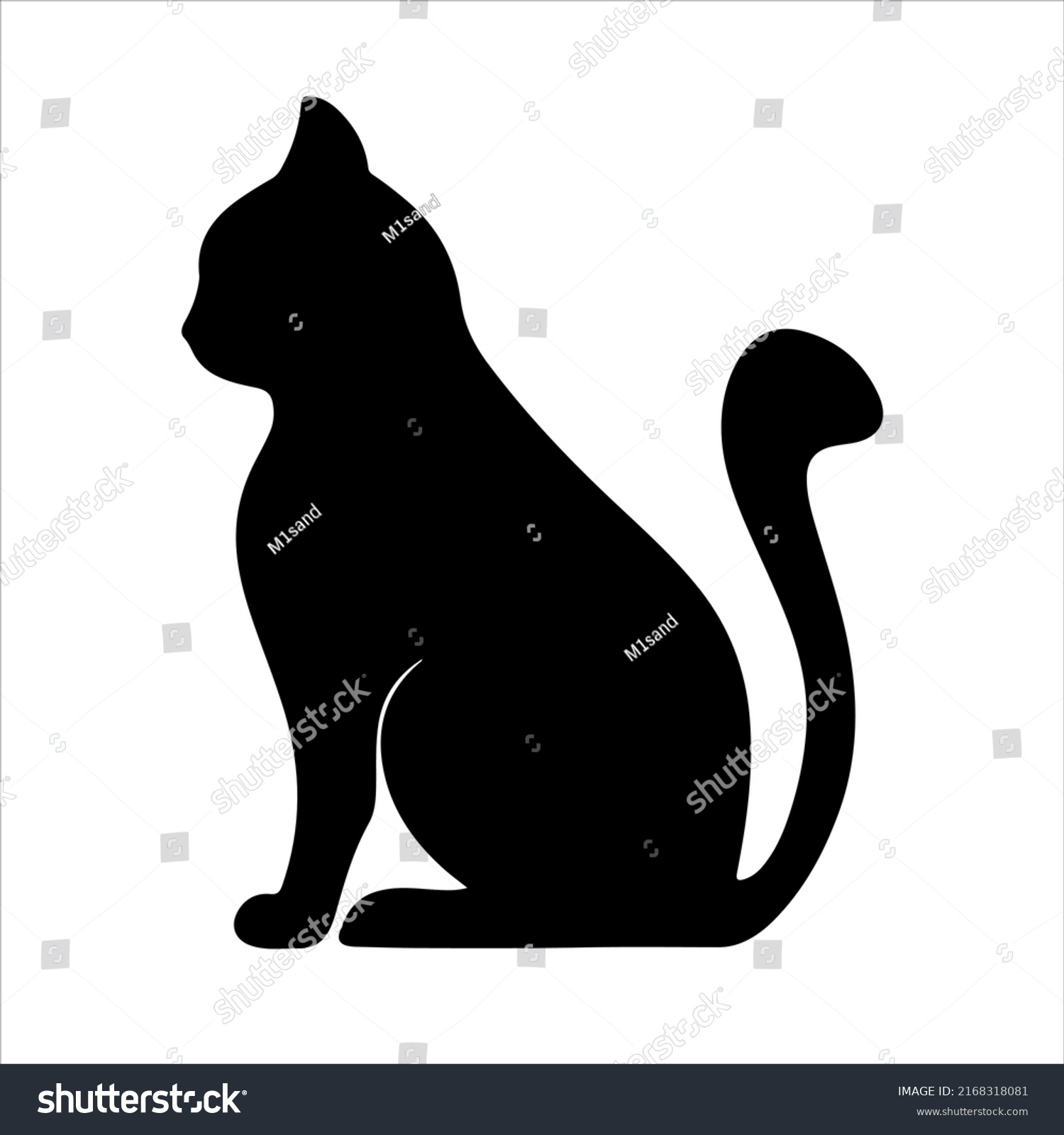 Black Cat Portrait Logo Tattoo Stock Vector (Royalty Free) 2168318081 ...