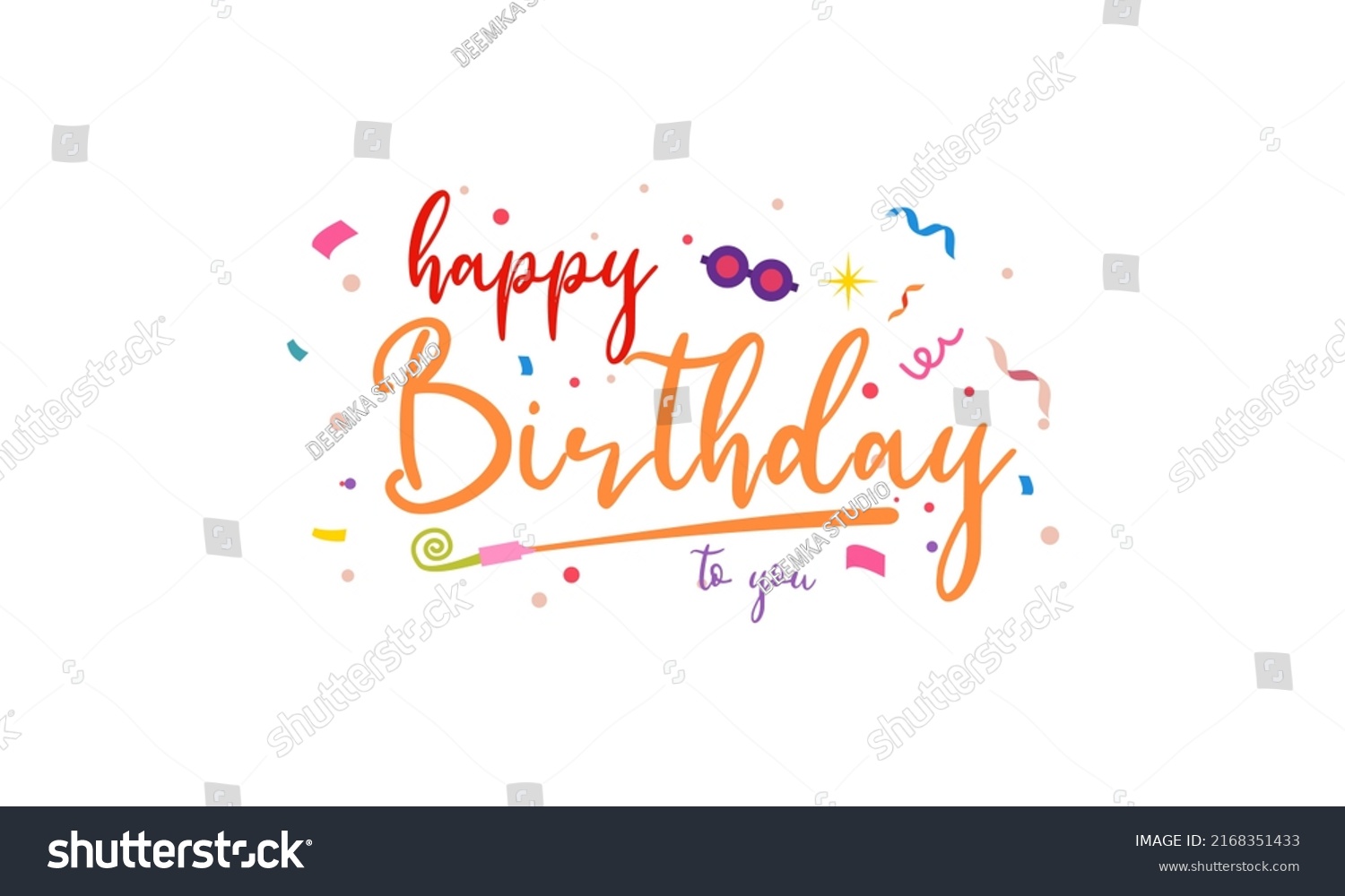 Happy Birthday You Vector Template Design Stock Vector (Royalty Free ...