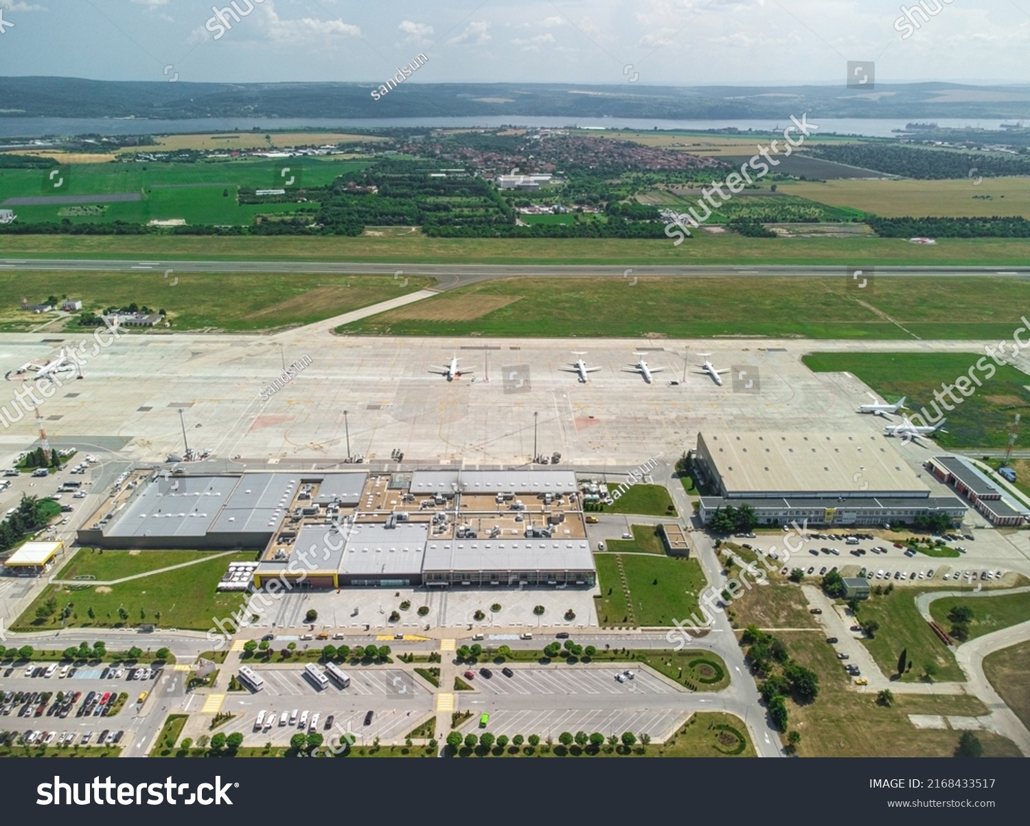 Airport Airplanes Aerial Top View Stock Photo 2168433517 | Shutterstock