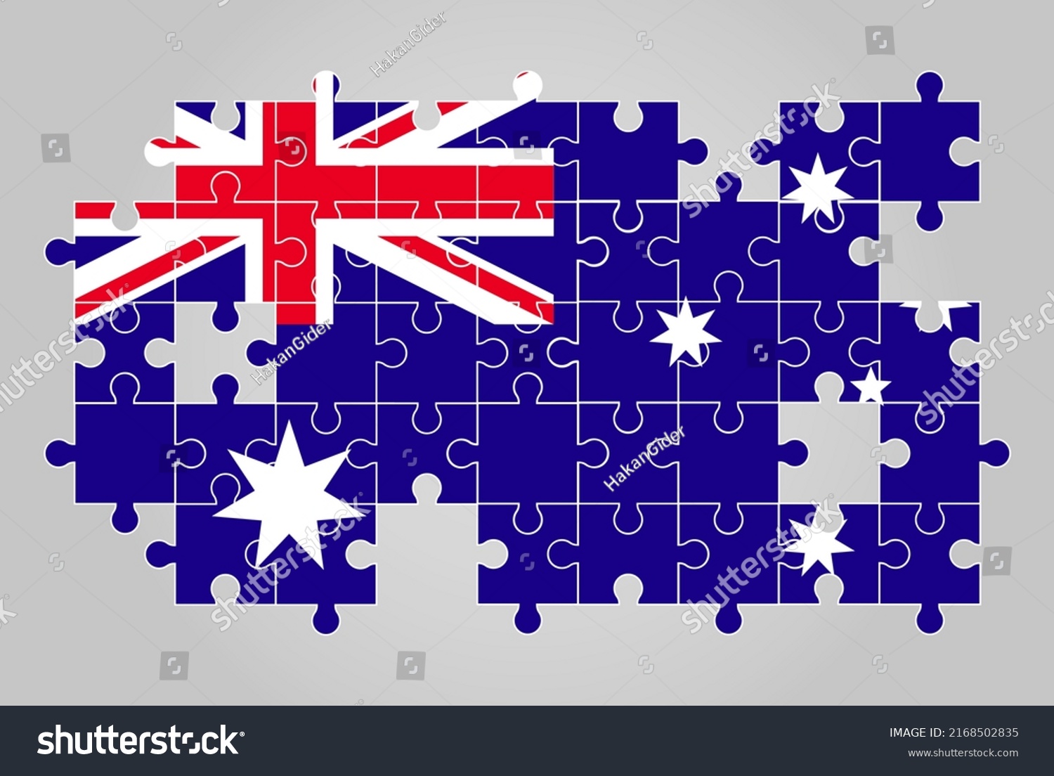 Australia Flag Shape Jigsaw Puzzle Vector Stock Vector (Royalty Free ...