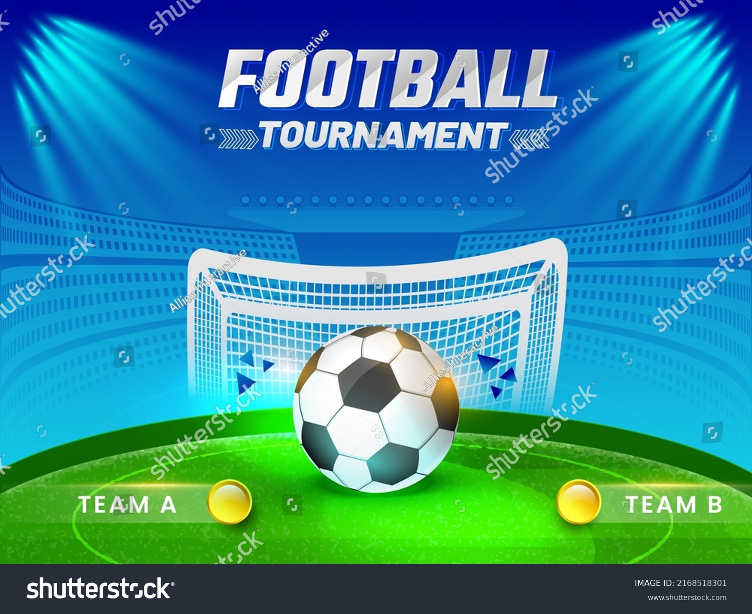 Football Tournament Concept 3d Soccer Ball Stock Vector (Royalty Free ...