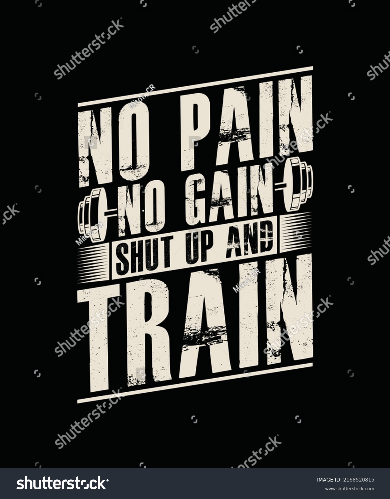 No Pain No Gain Shut Train Stock Vector (Royalty Free) 2168520815 ...