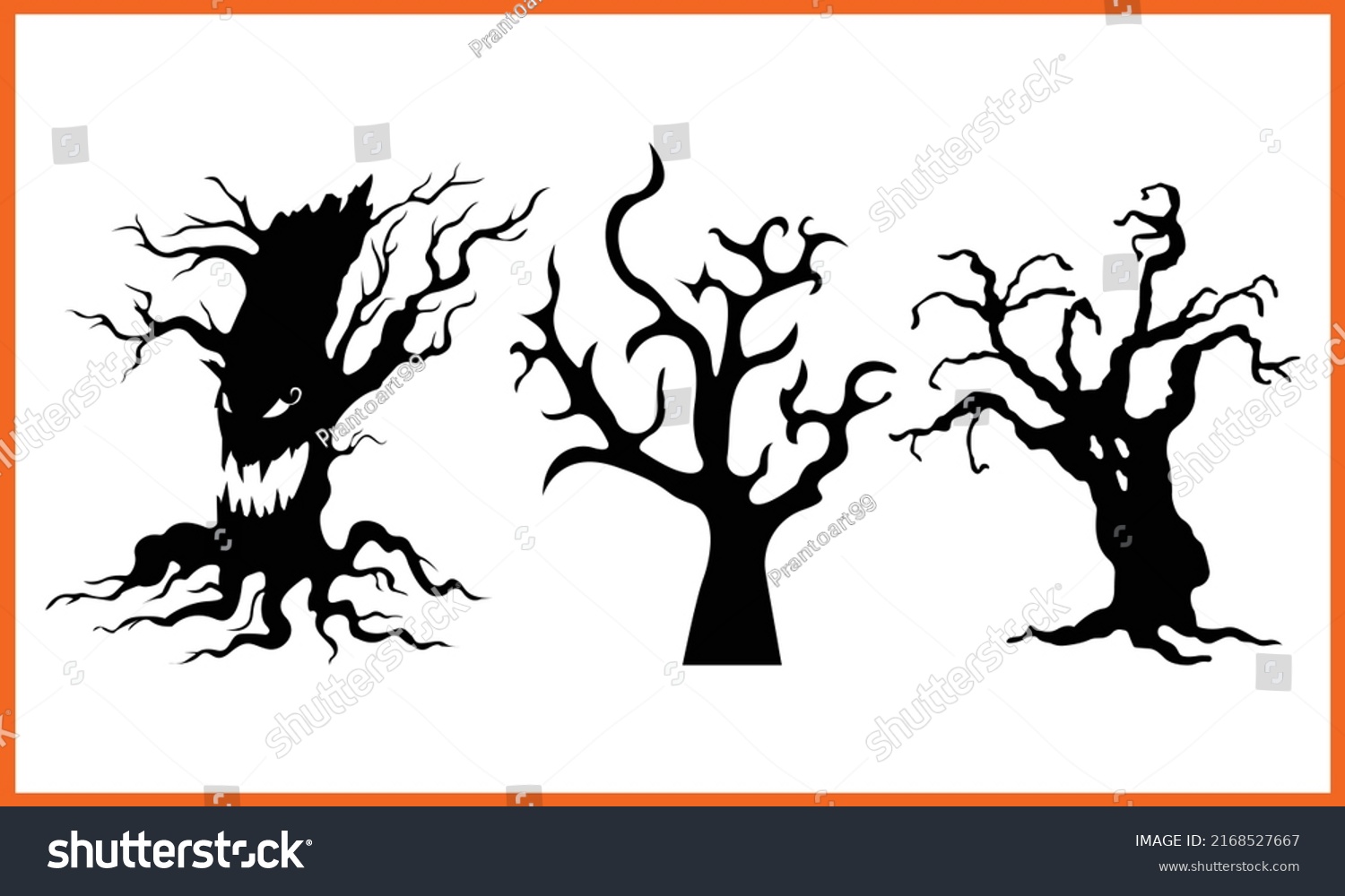 Tree Halloween Art Vintage Creepy Halloween Stock Vector (Royalty Free ...