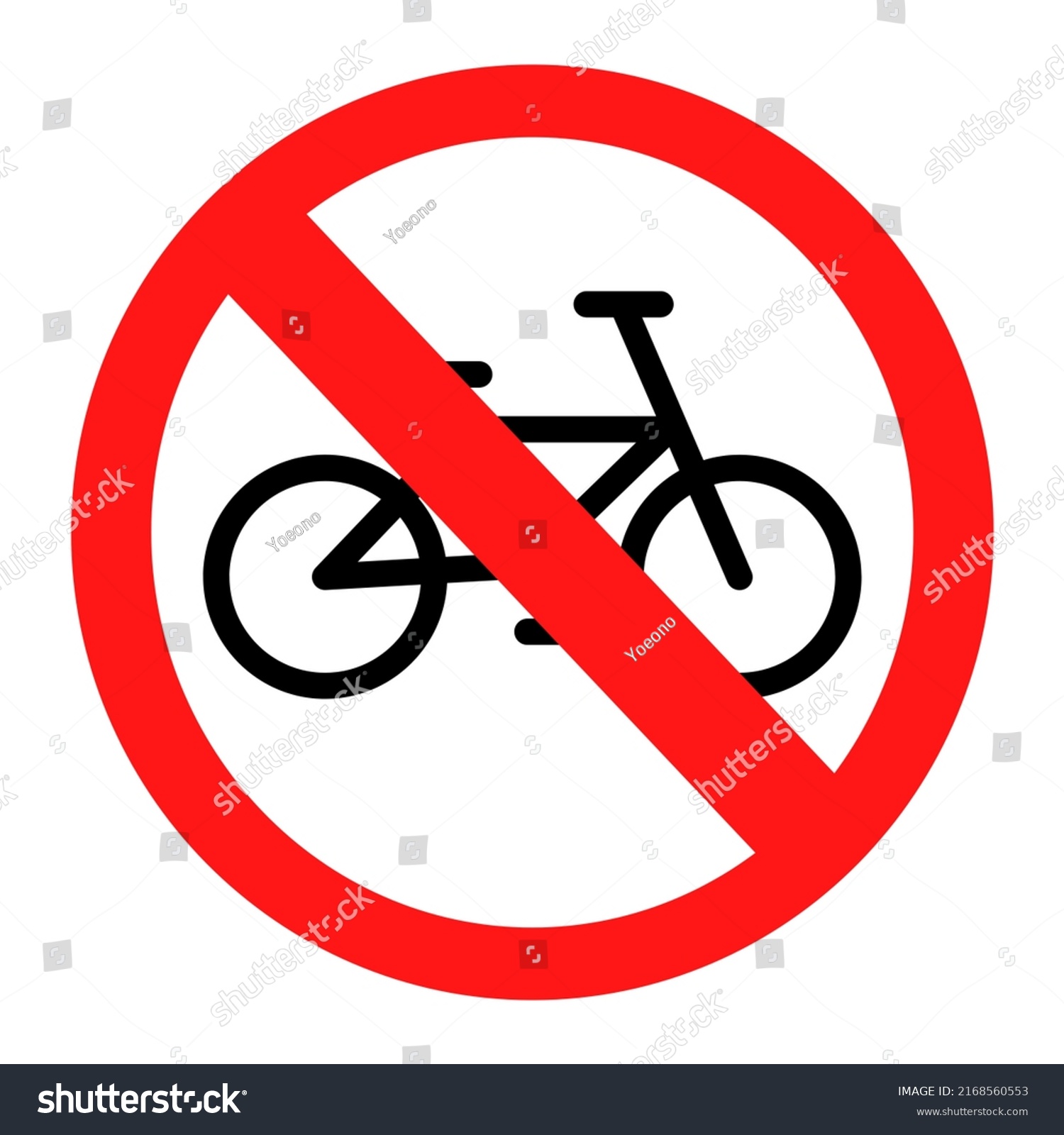 Traffic Signs No Bicycle Sign Stock Illustration 2168560553 | Shutterstock