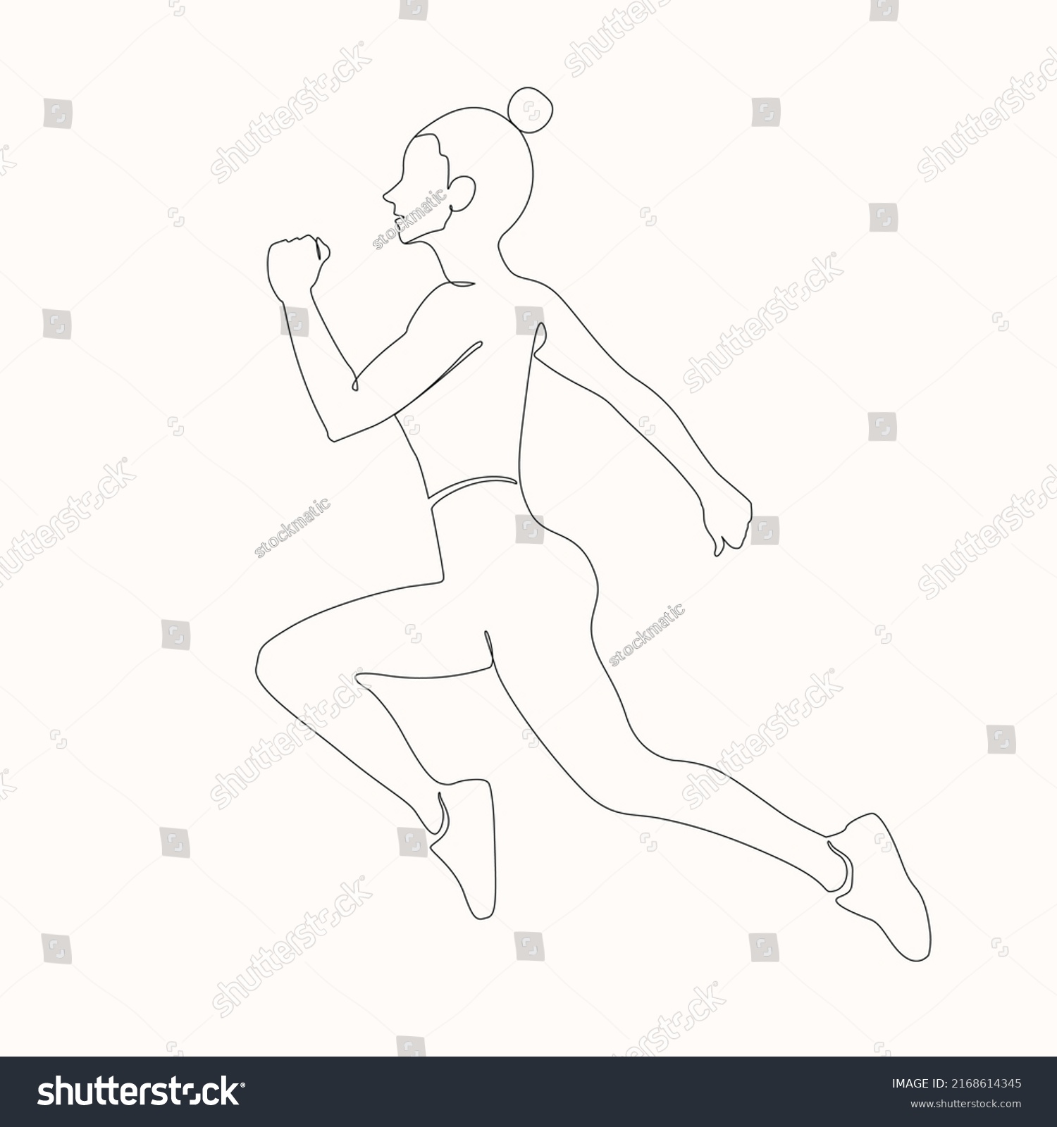 Runner Woman Continuous Line Art Drawing Stock Vector (Royalty Free ...