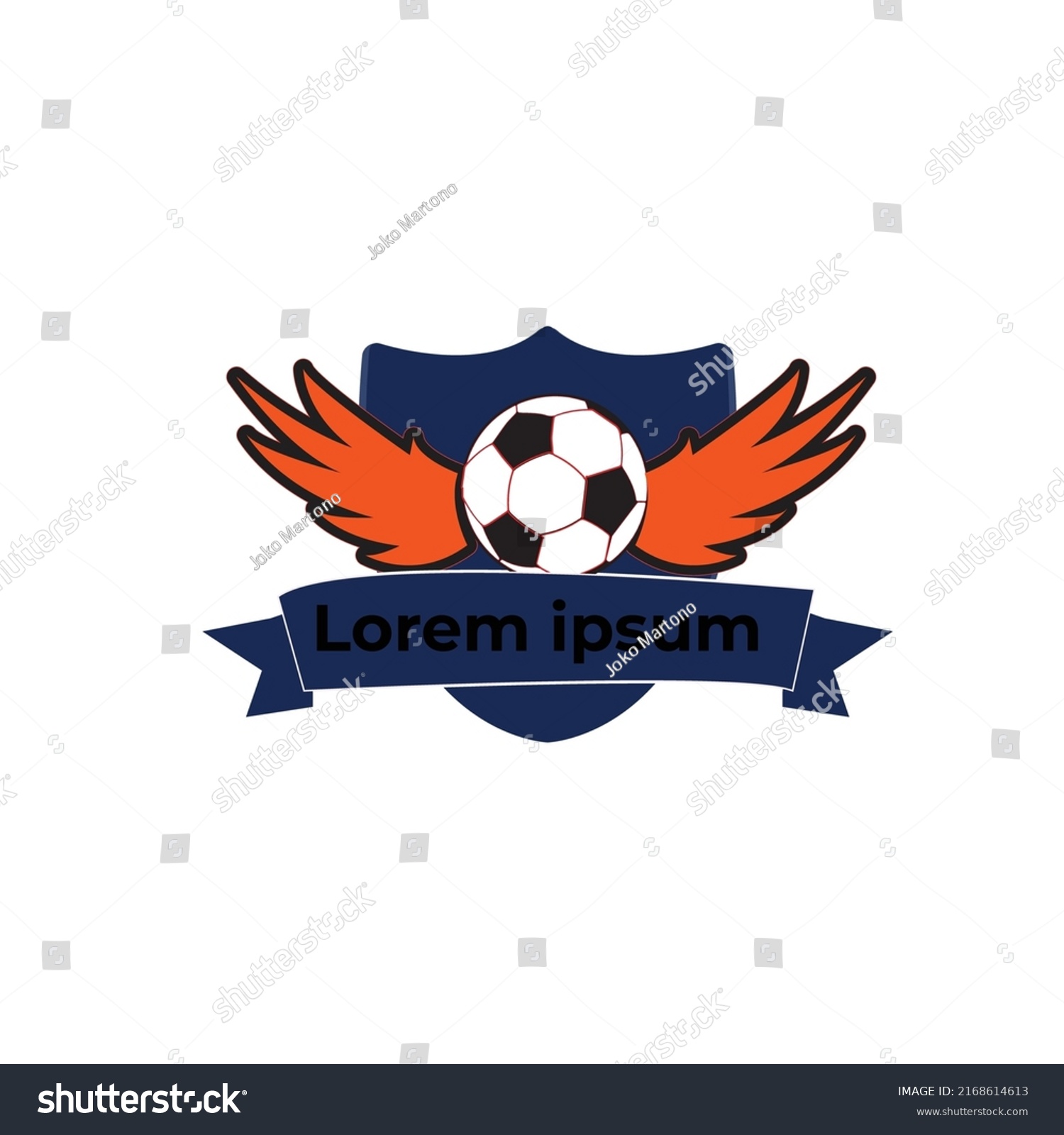 Ball Logo Wings Soccer Team Stock Vector (Royalty Free) 2168614613 ...