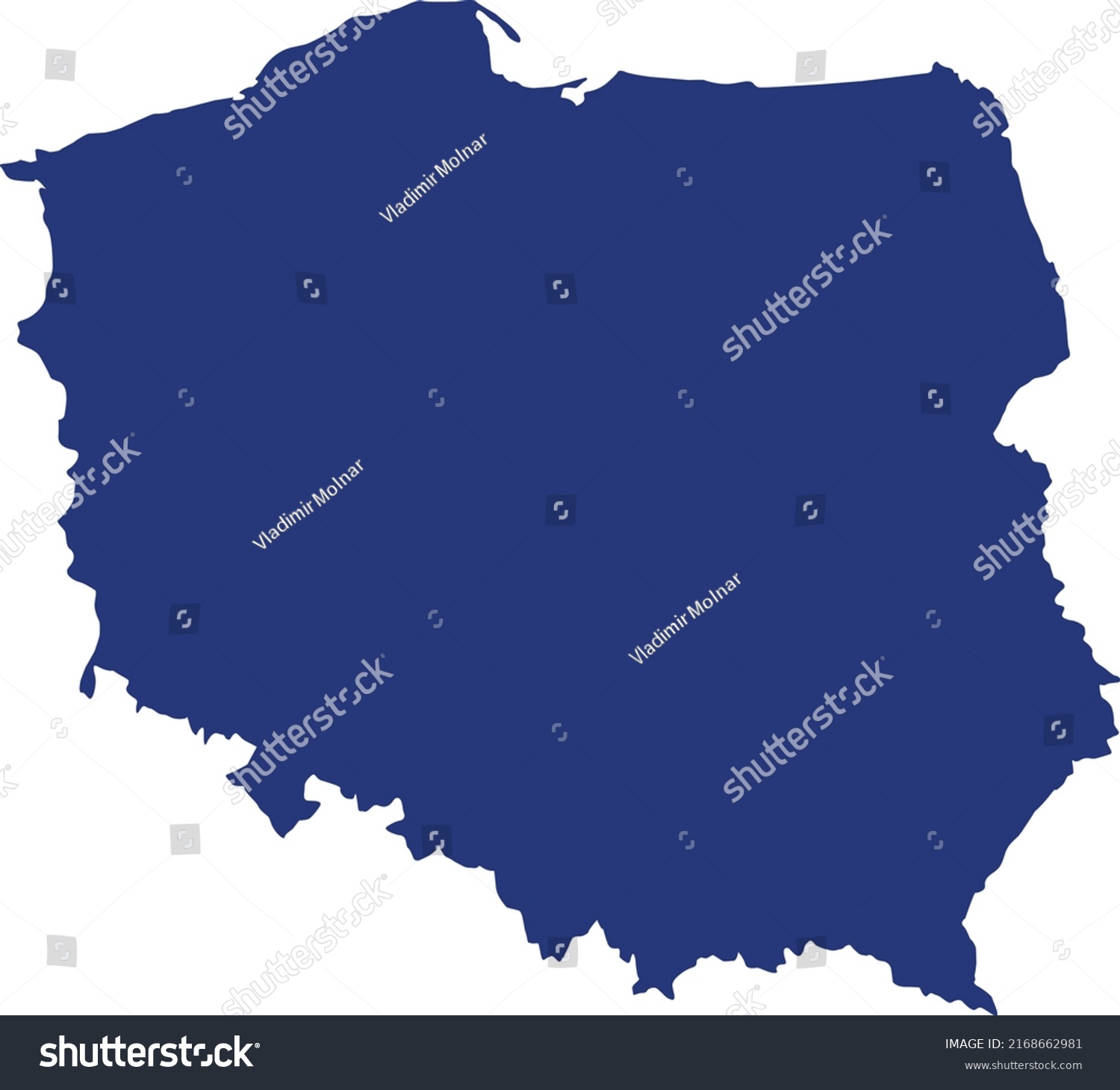 Vector Illustration Poland Map Stock Vector Royalty Free 2168662981