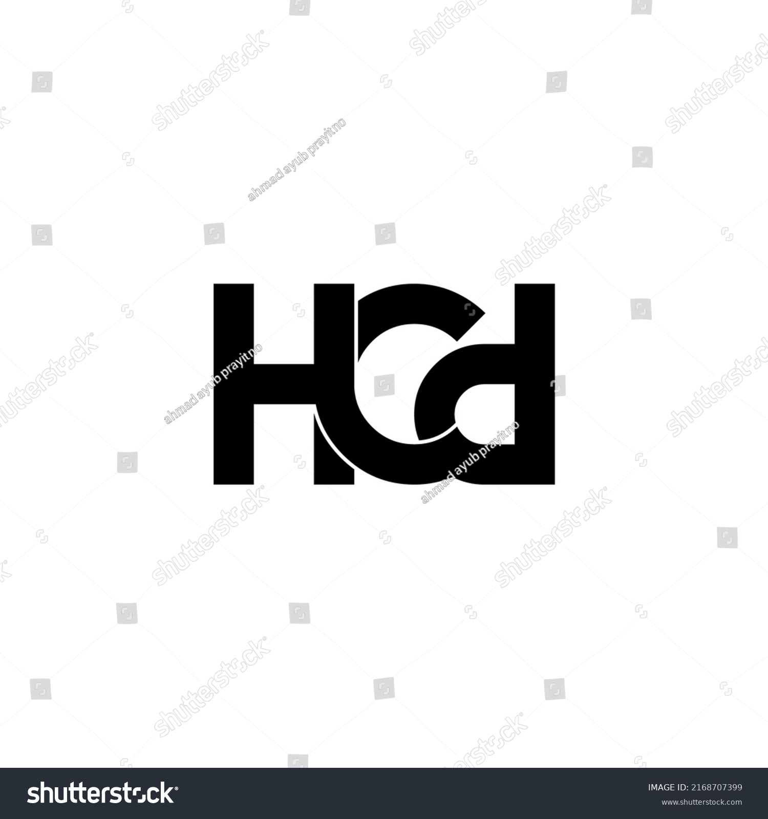 Hcd Letter Original Monogram Logo Design Stock Vector (Royalty Free ...