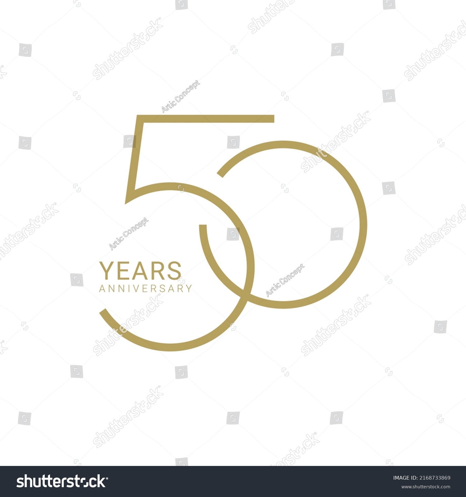 50 Year Anniversary Logo Golden Color Stock Vector (Royalty Free ...