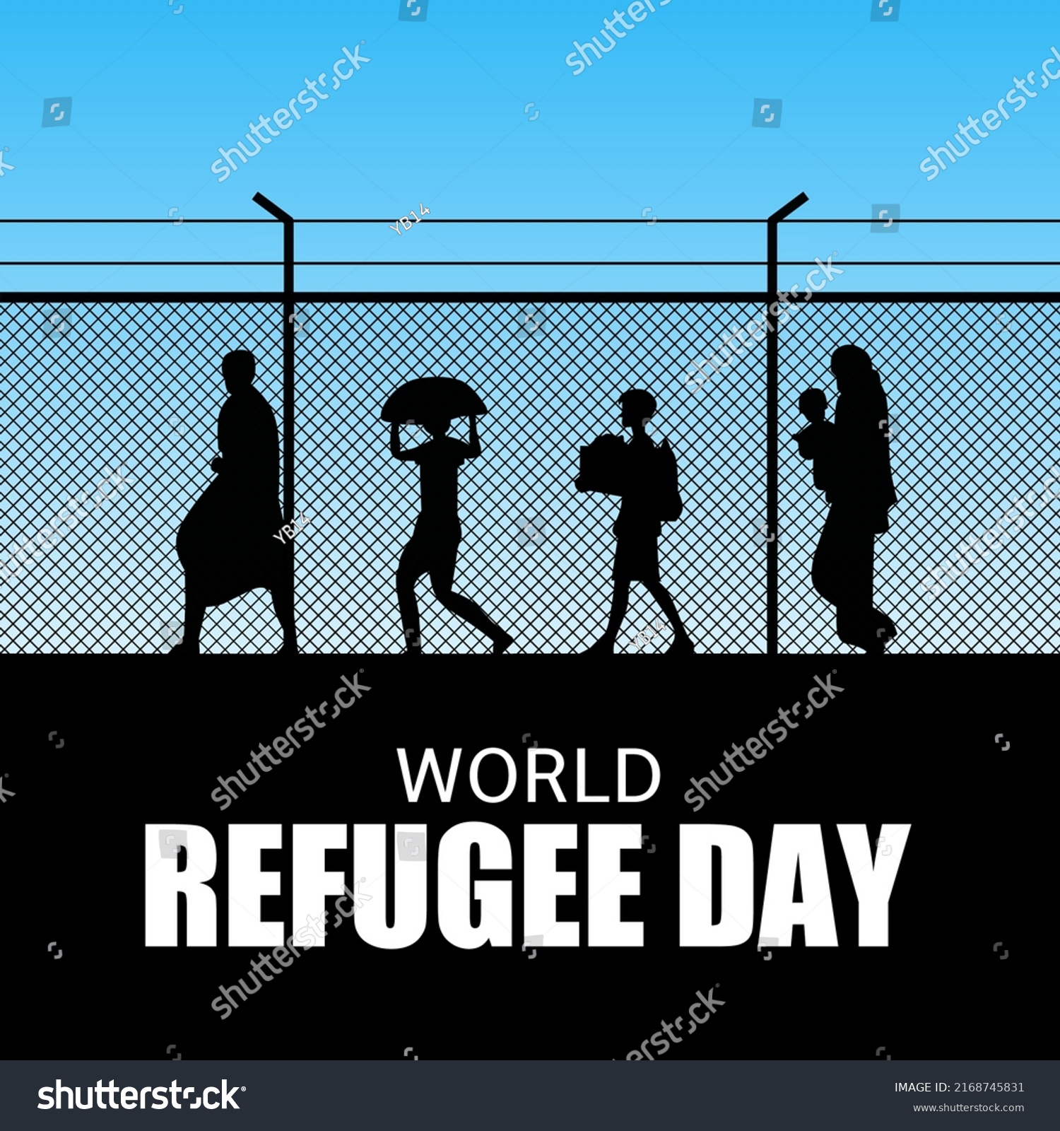 World Refugee Day Theme Vector Illustration Stock Vector (Royalty Free