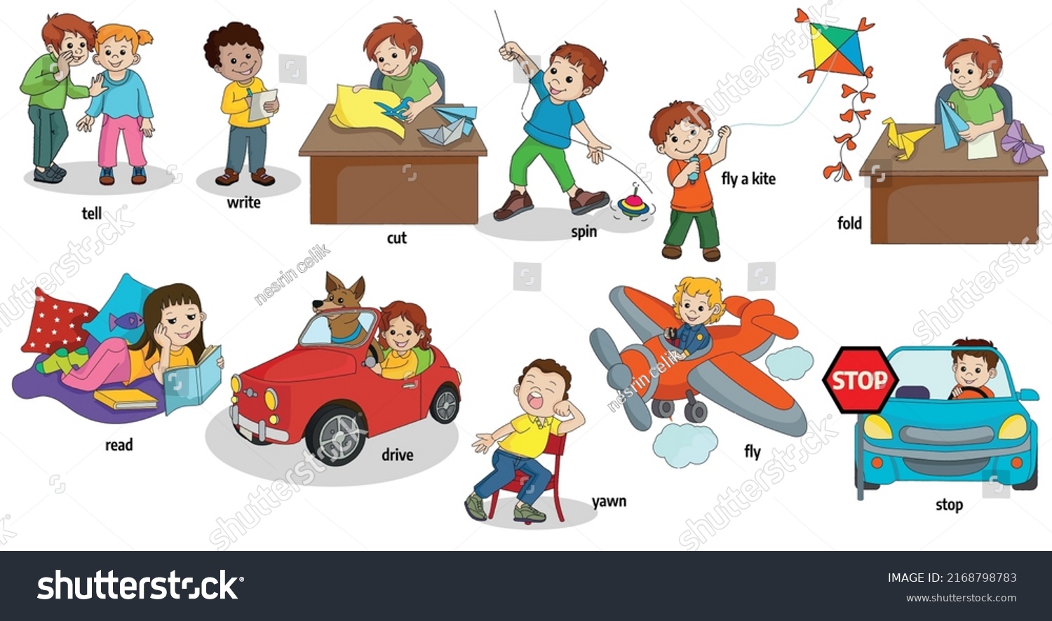 Children Doing Various Actions Vector Illustration Stock Vector 