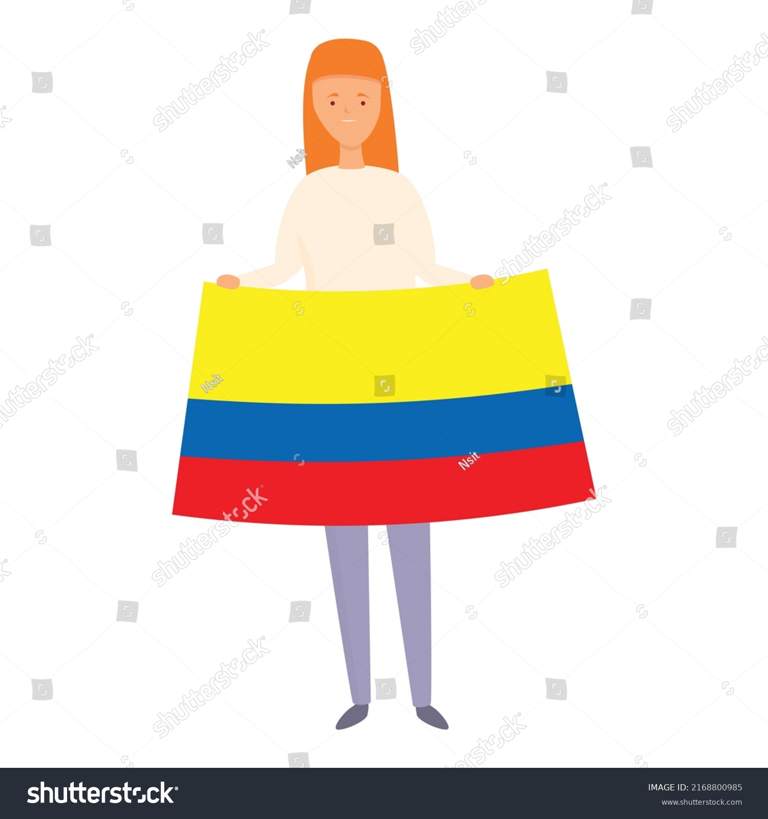 Kid Colombia Flag Icon Cartoon Vector Stock Vector (Royalty Free ...