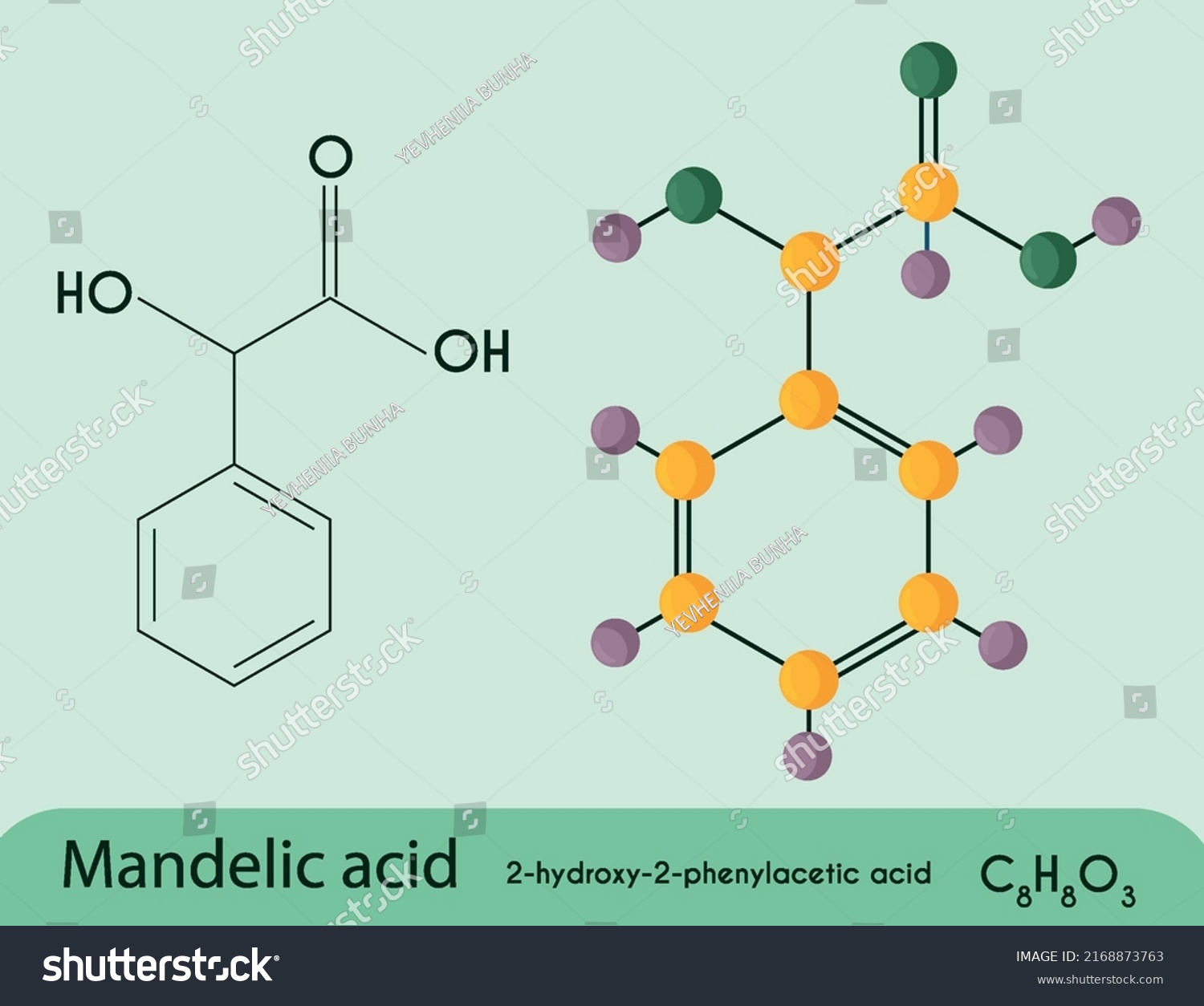 Mandelic Acid Molecule Chemical Formula Structural Stock Vector ...