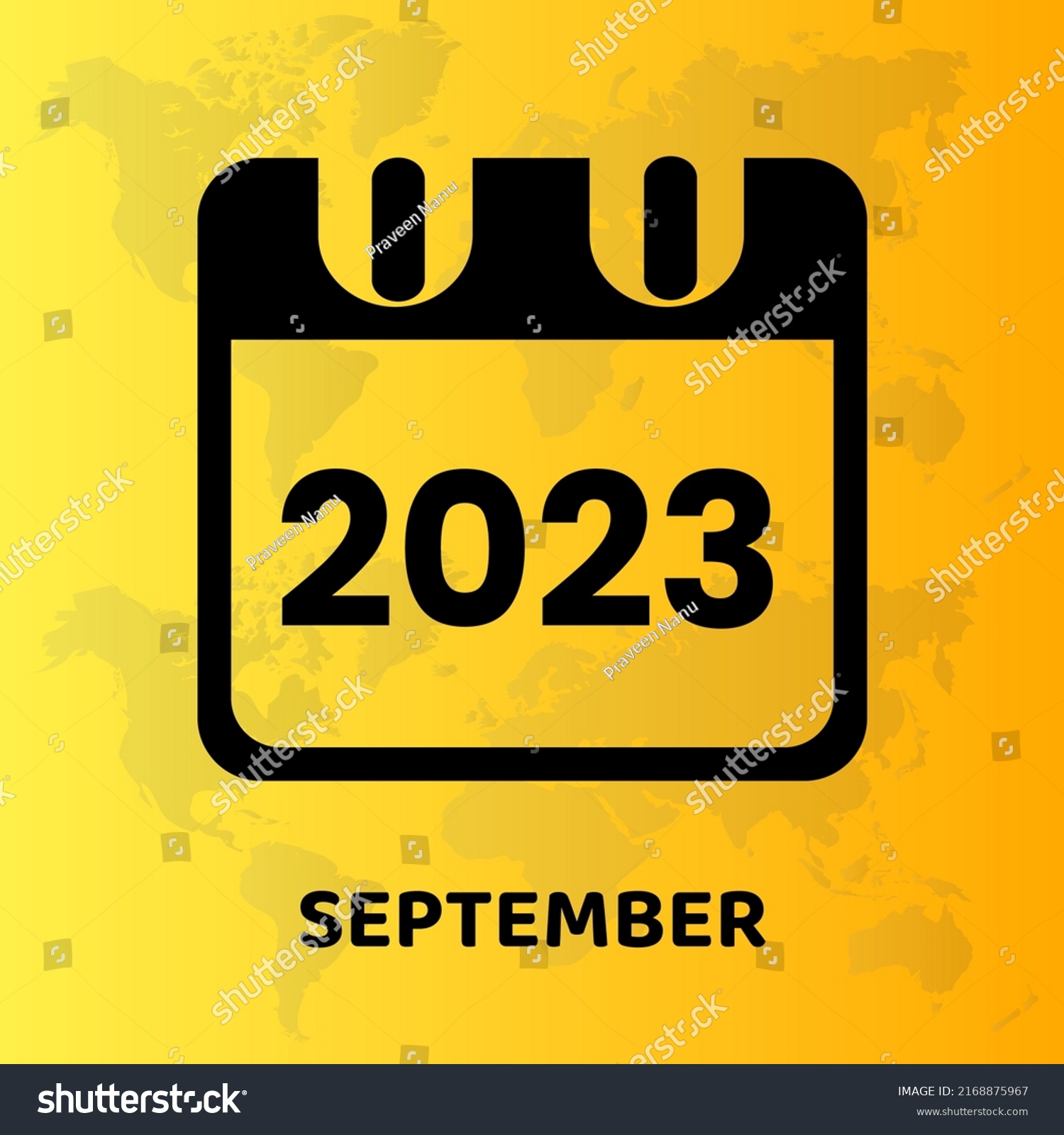 Septembe 2023 Calendar Icon Vector Illustration Stock Vector (Royalty