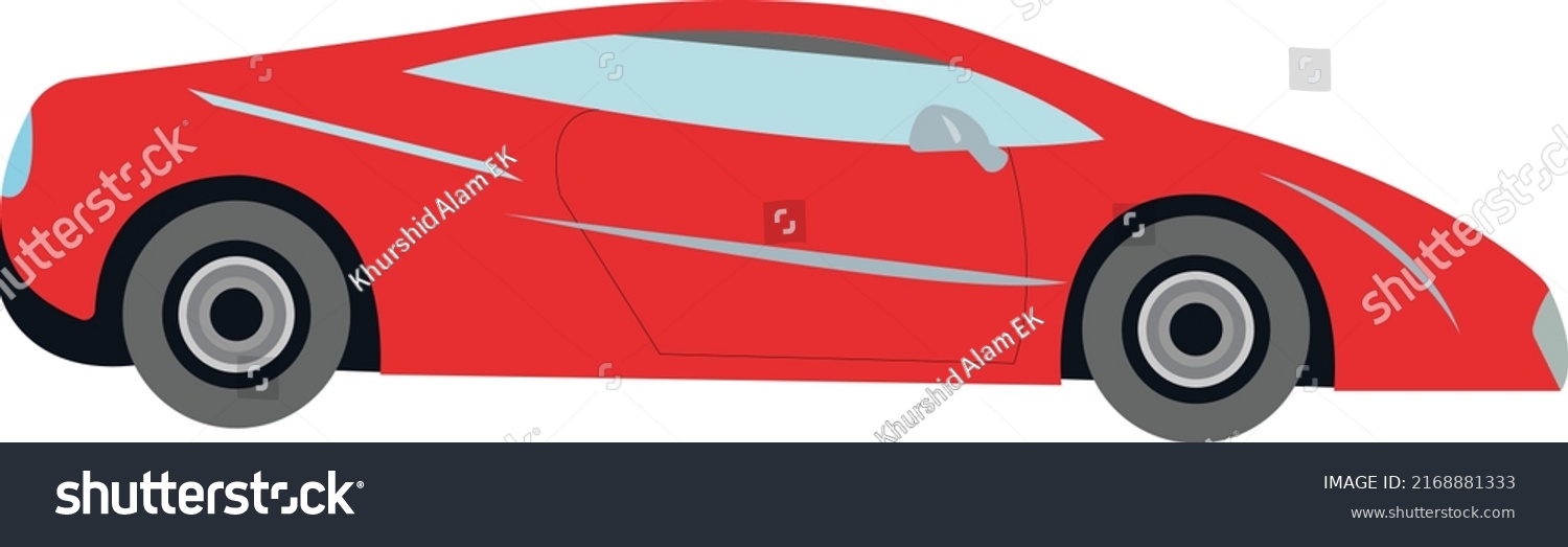 Red Cartoon Car Design Ready 2d Stock Vector (Royalty Free) 2168881333 ...