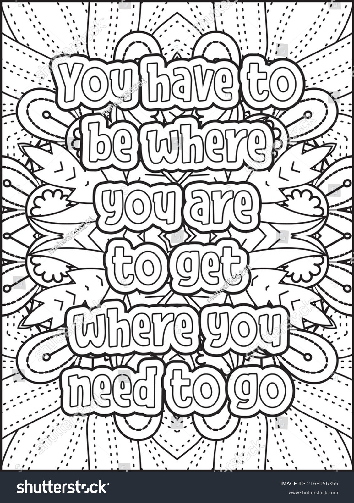 Motivational Quotes Coloring Page Coloring Book Stock Vector (Royalty ...