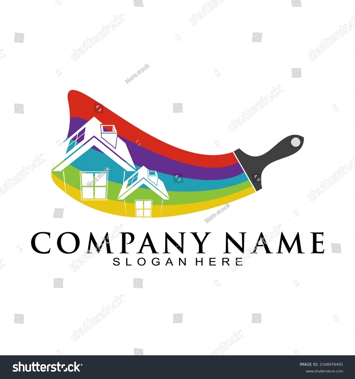 House Painting Brush Vector Logo Stock Vector (Royalty Free) 2168976491 ...