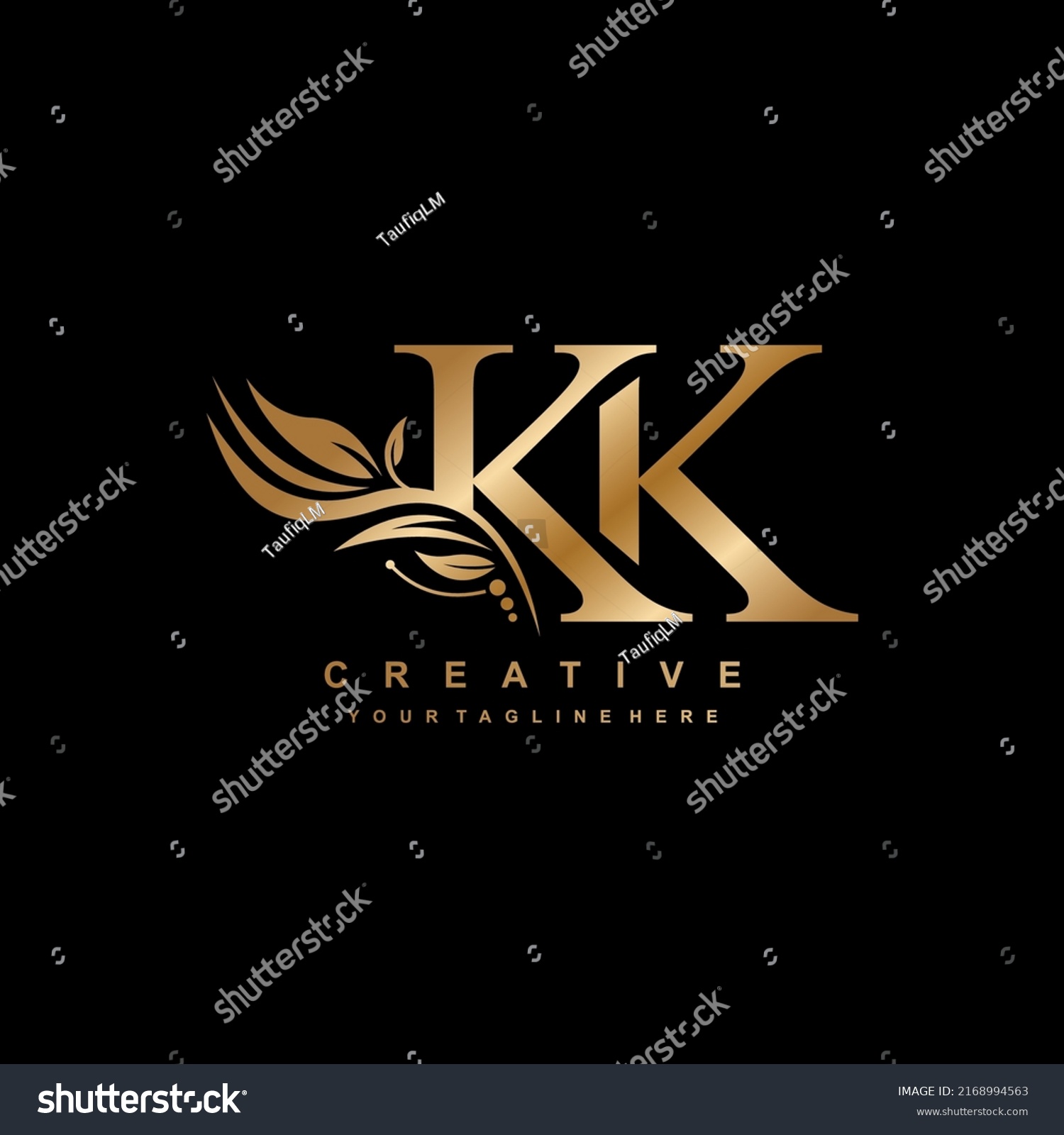 Gold Kk Letter Logo Design Luxurious Stock Vector (Royalty Free ...