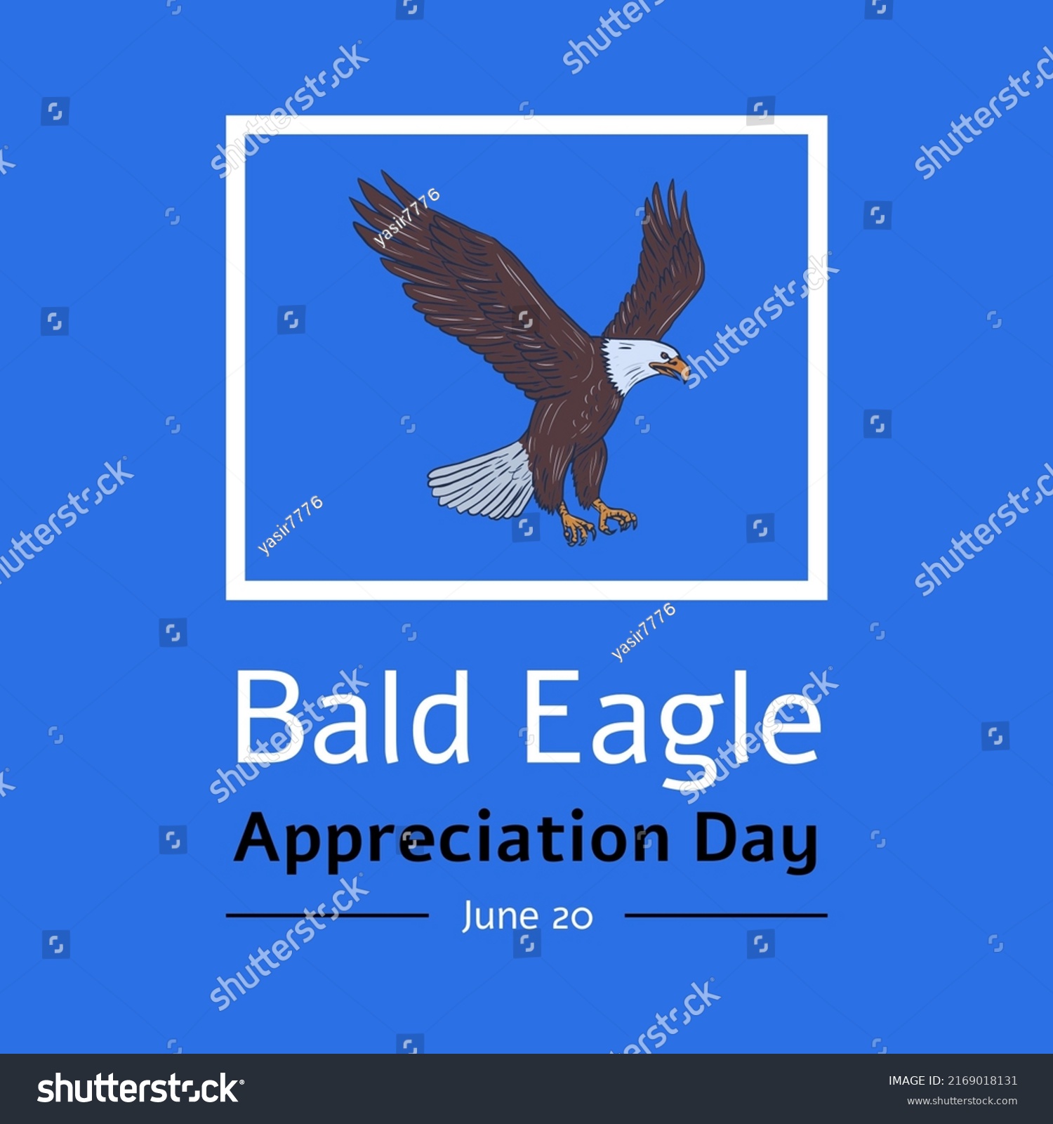 Bald Eagle Appreciation Day On June Stock Illustration 2169018131