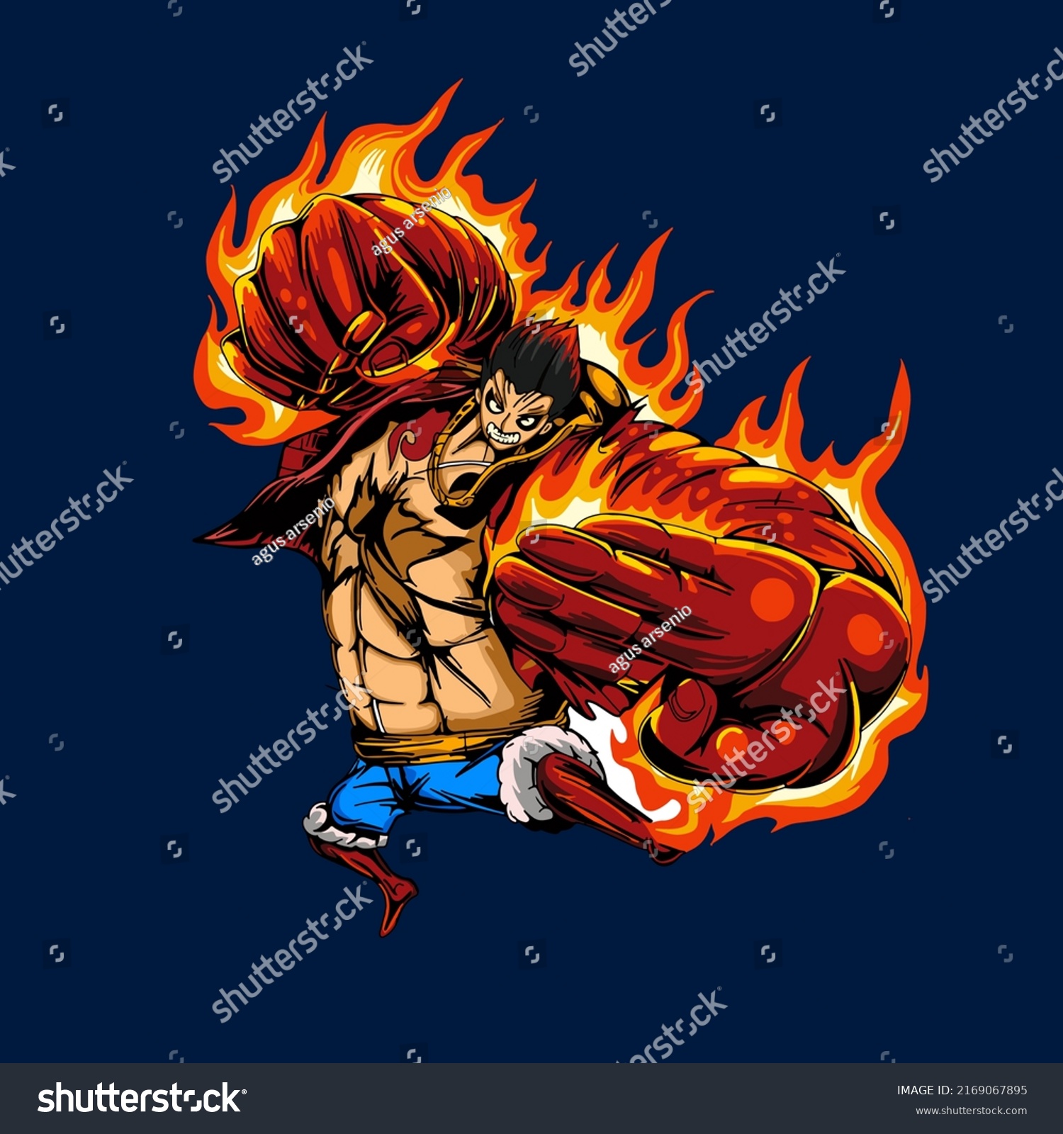 Cartoon Character Cool Fire Effect Combination Stock Vector (Royalty ...