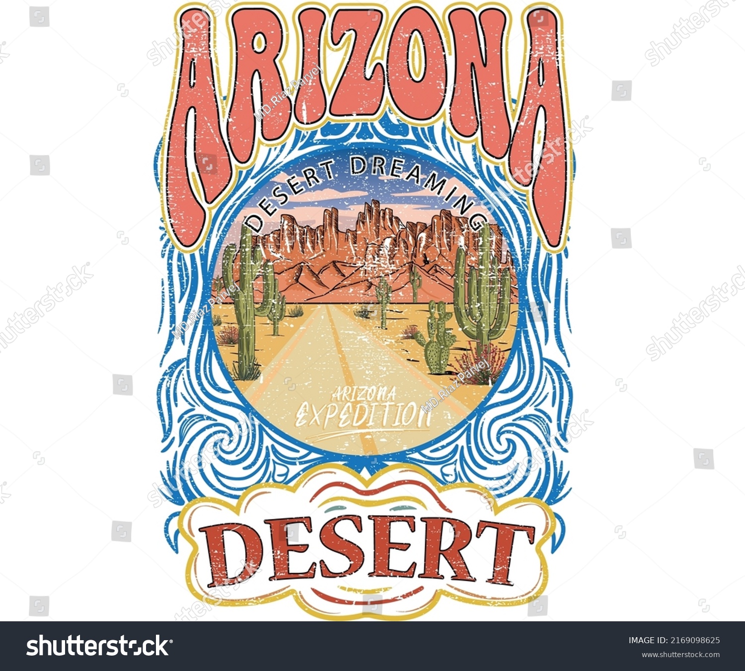 Arizona Desert Adventure Tshirt Design Desert Stock Vector (Royalty ...