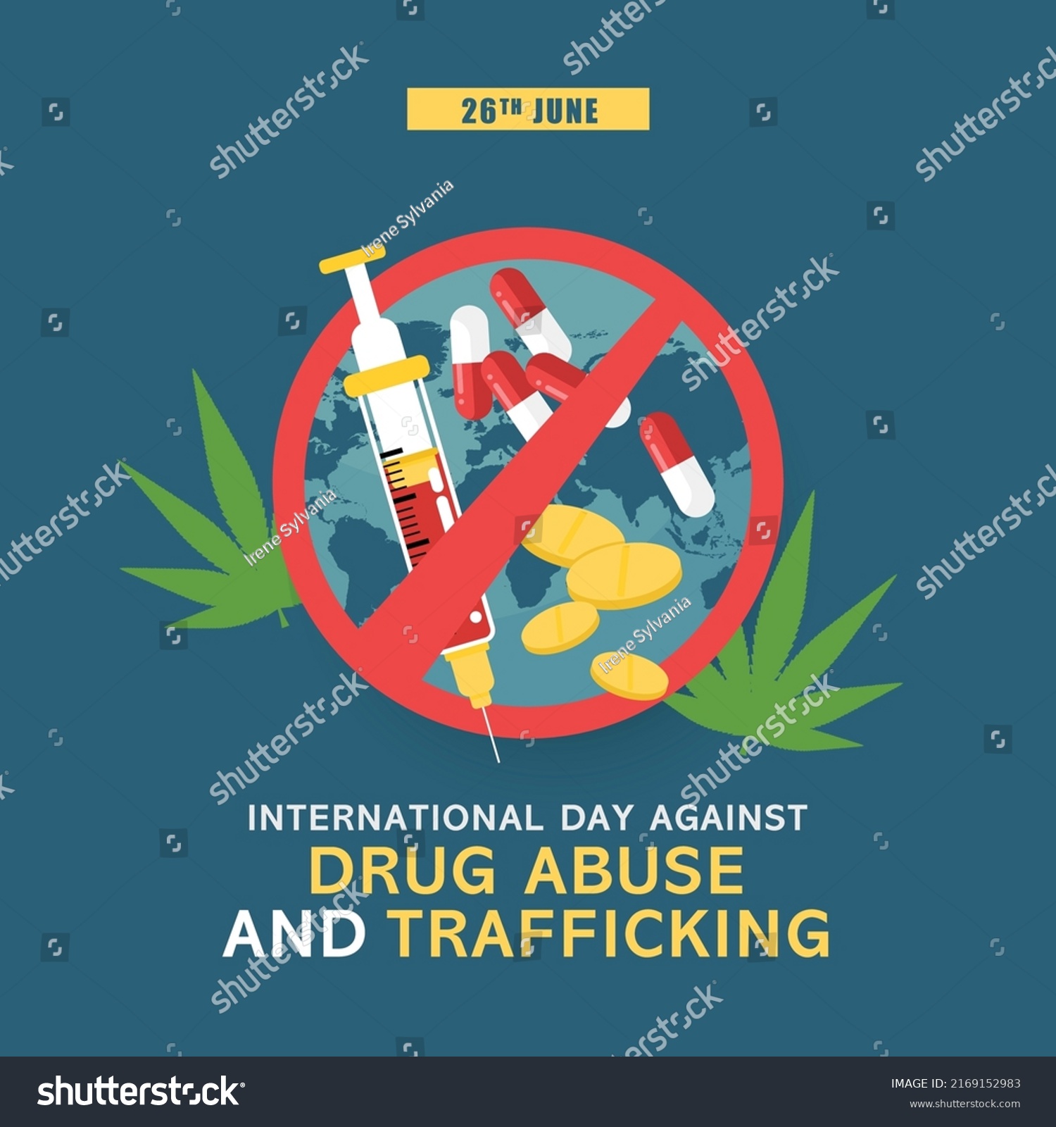 International Day Against Drug Abuse Illicit Stock Vector (Royalty Free ...