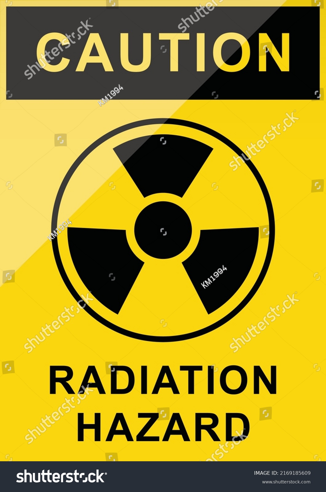 Caution Radiation Hazard Warning Sign Stock Illustration 2169185609 ...