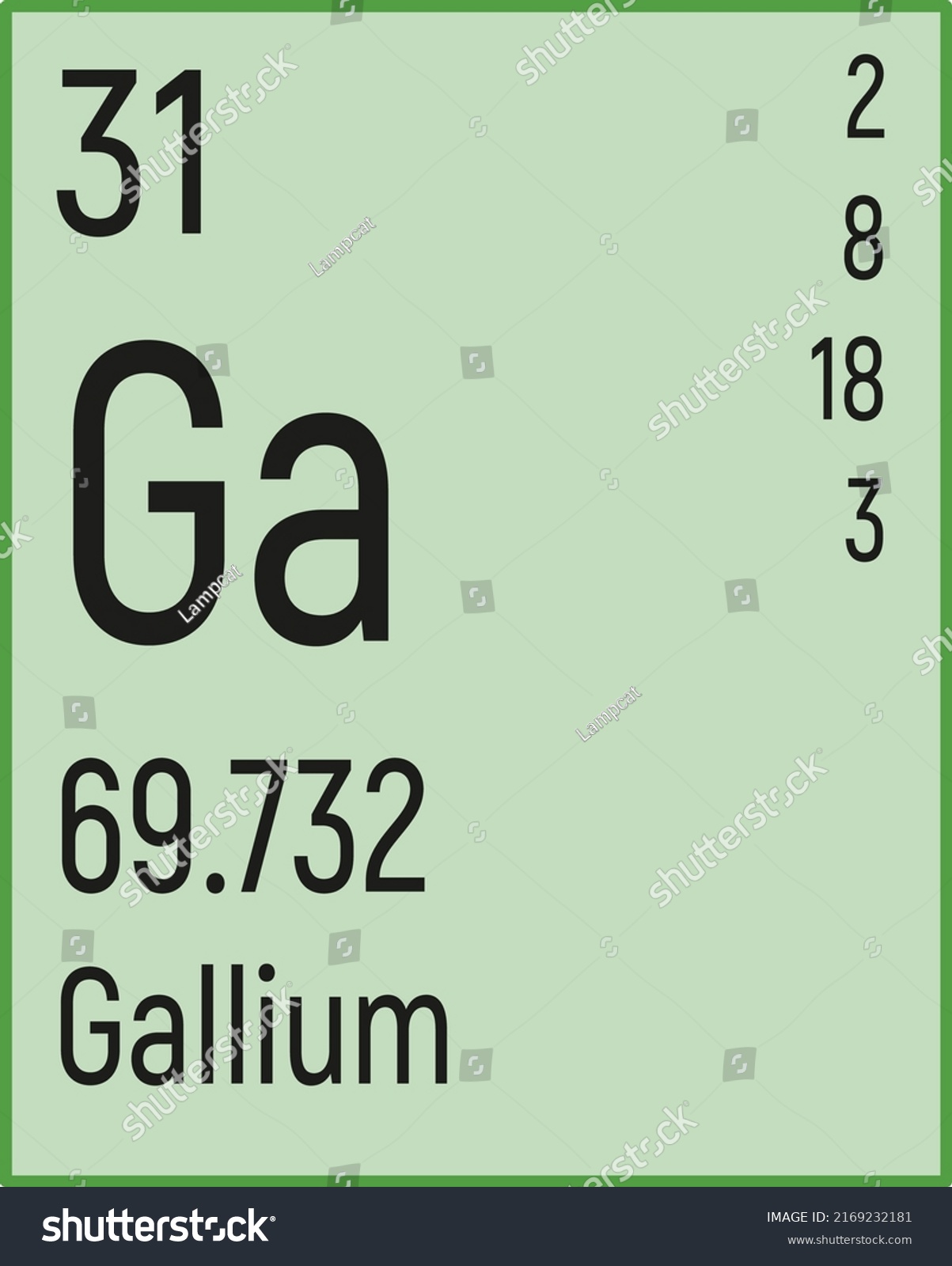 Periodic Table Elements Gallium Icon Vector Stock Vector (Royalty Free ...