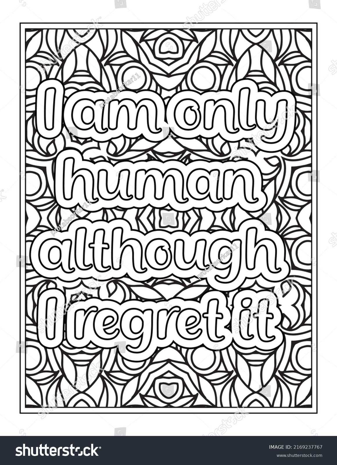 Funny Quotes Coloring Book Page Adult Stock Vector (Royalty Free ...