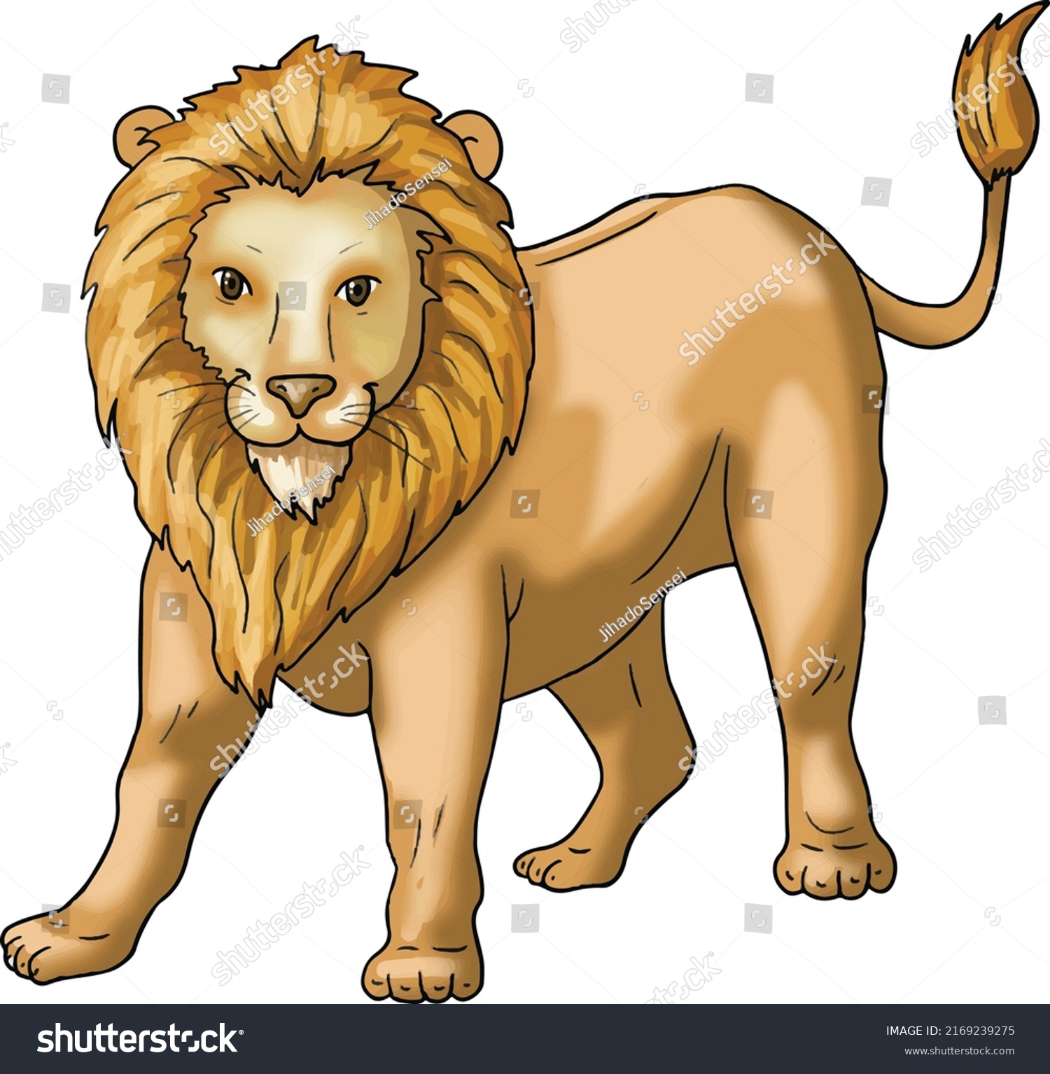 Mighty Lion King Jungle Stock Vector (Royalty Free) 2169239275 ...