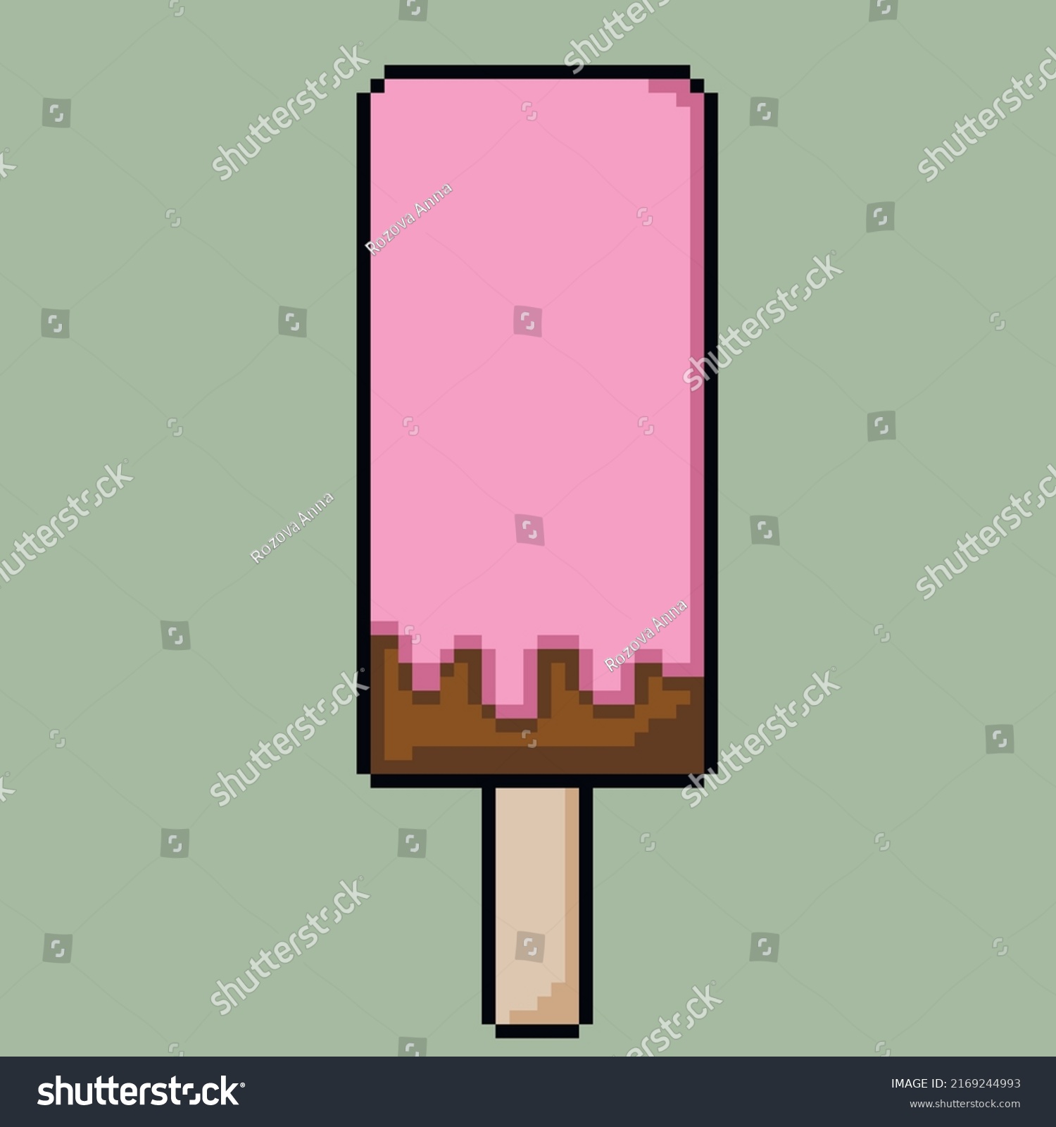 Vector Illustration Ice Cream Pixel Art Stock Vector (Royalty Free ...