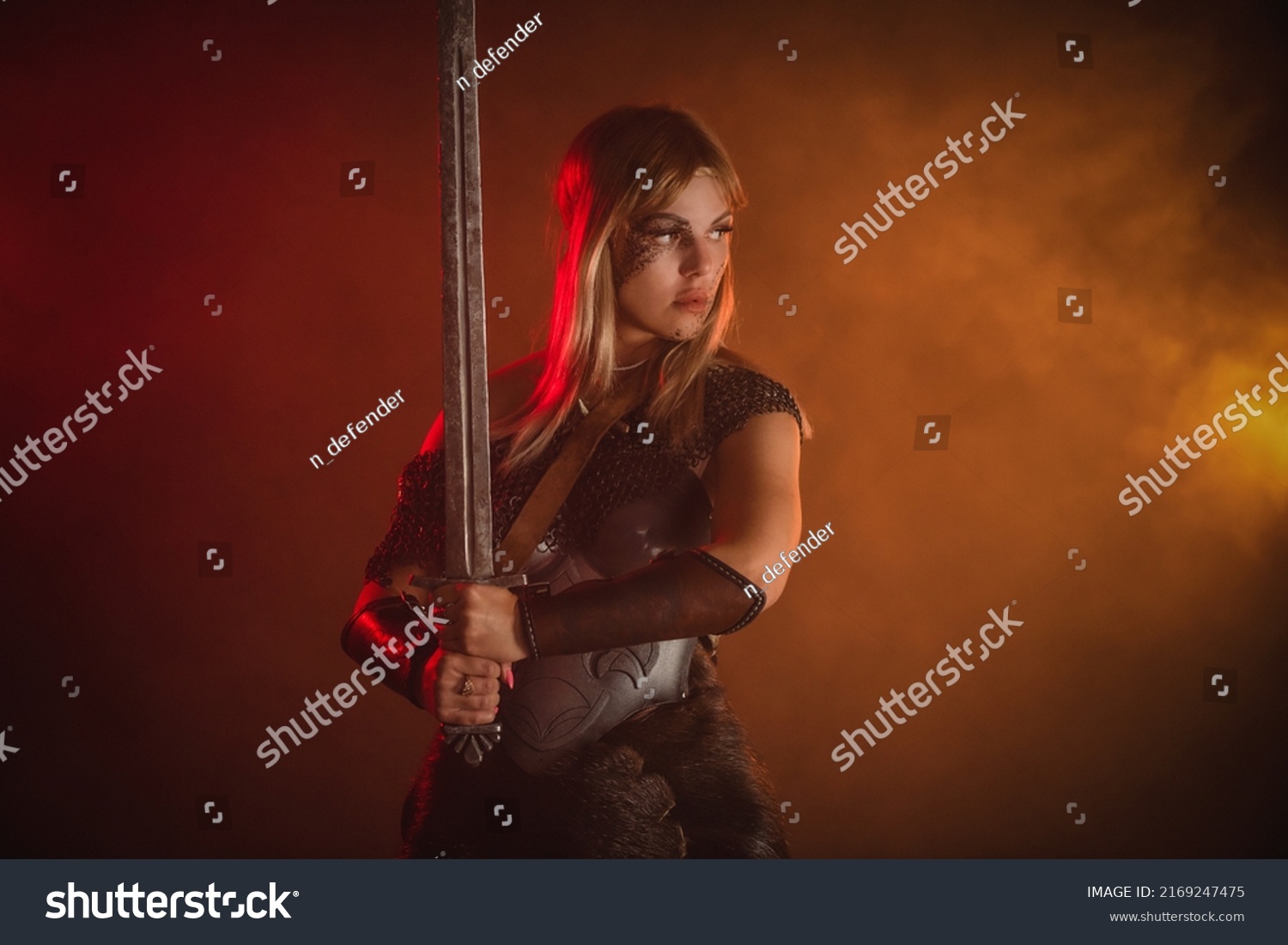 Warrior Woman Armor Sword Concept Stock Photo 2169247475 | Shutterstock