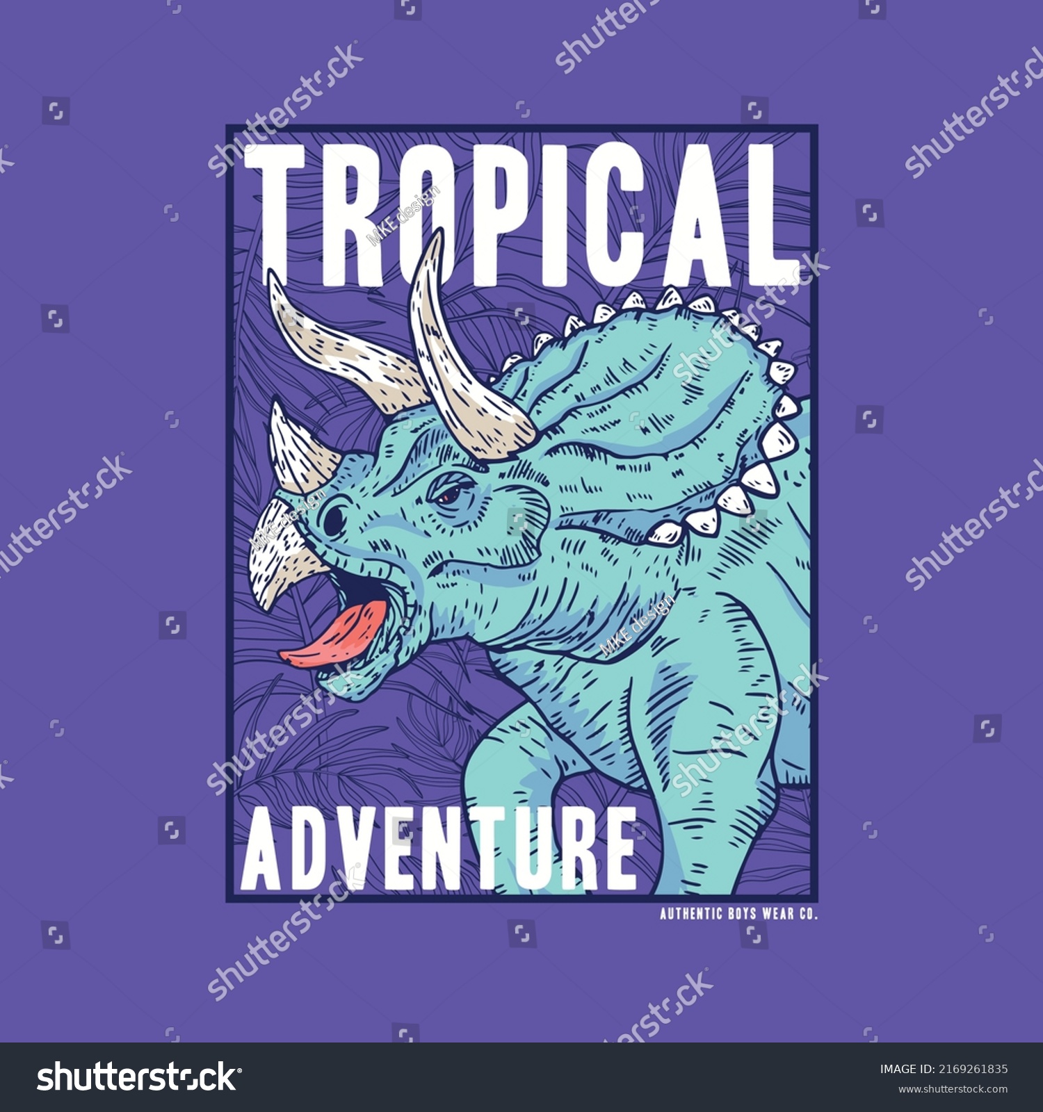 Tee Print Design Triceratops Face Drawing Stock Vector (Royalty Free ...