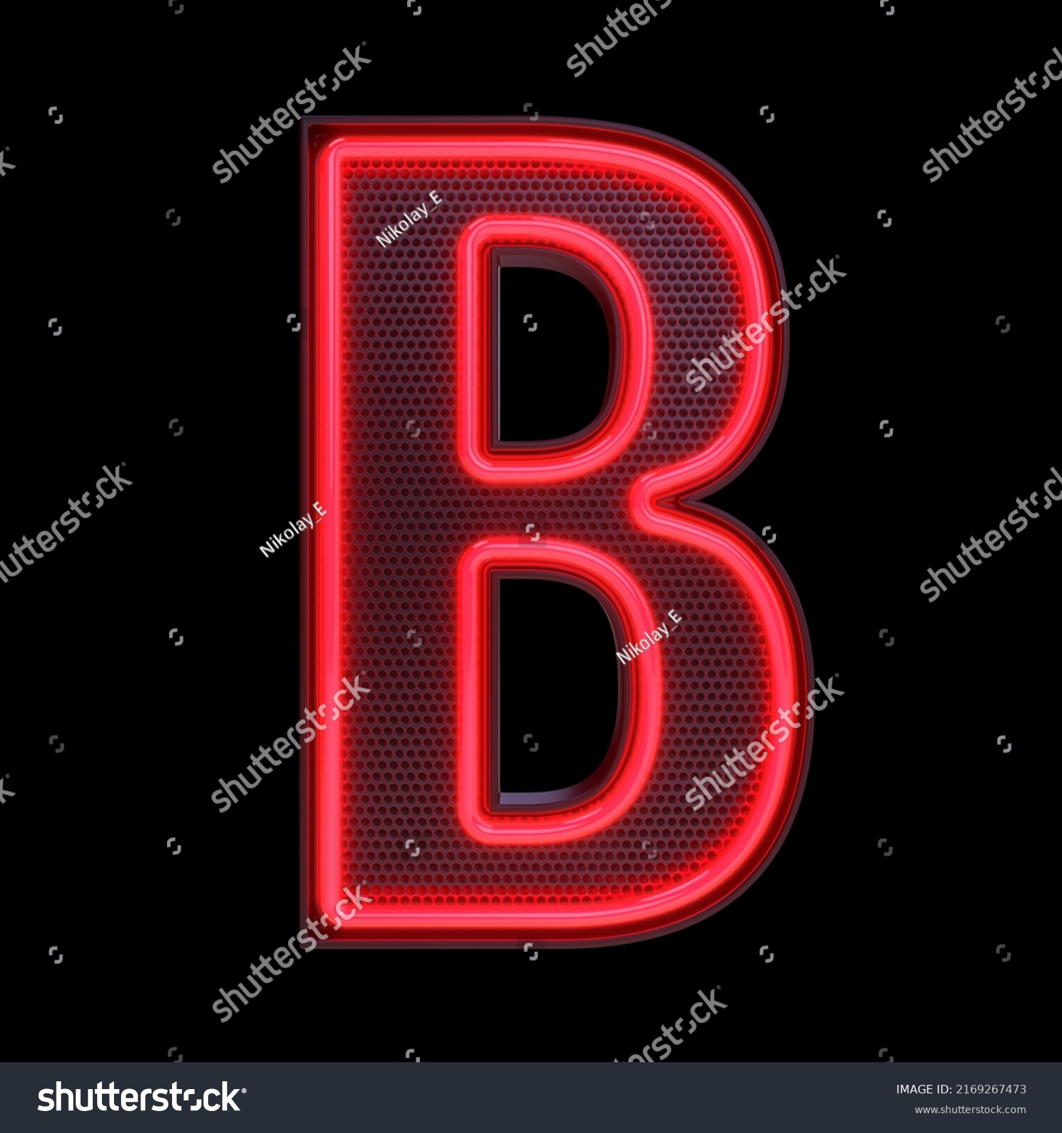 Neon Retro Light Alphabet Letter B Stock Illustration 2169267473 ...