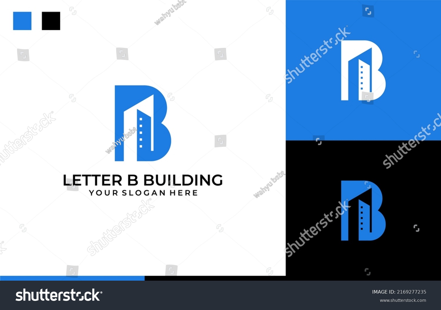 Letter B Modern Building Logo Design Stock Vector (Royalty Free ...