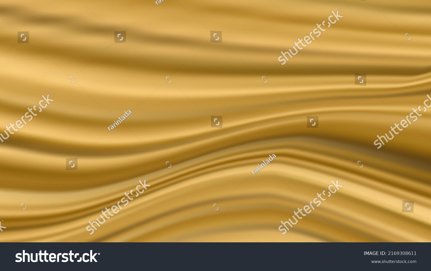 Golden Silk Folded Crease Fabric Background Stock Vector Royalty Free