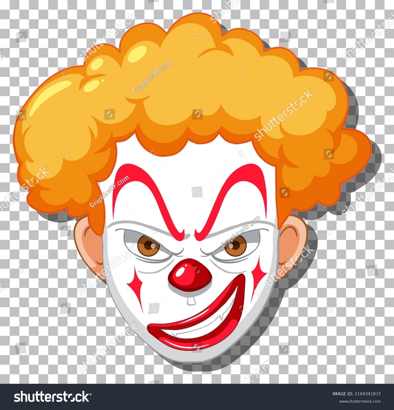 Scary Clown Head On Grid Background Stock Vector (Royalty Free ...