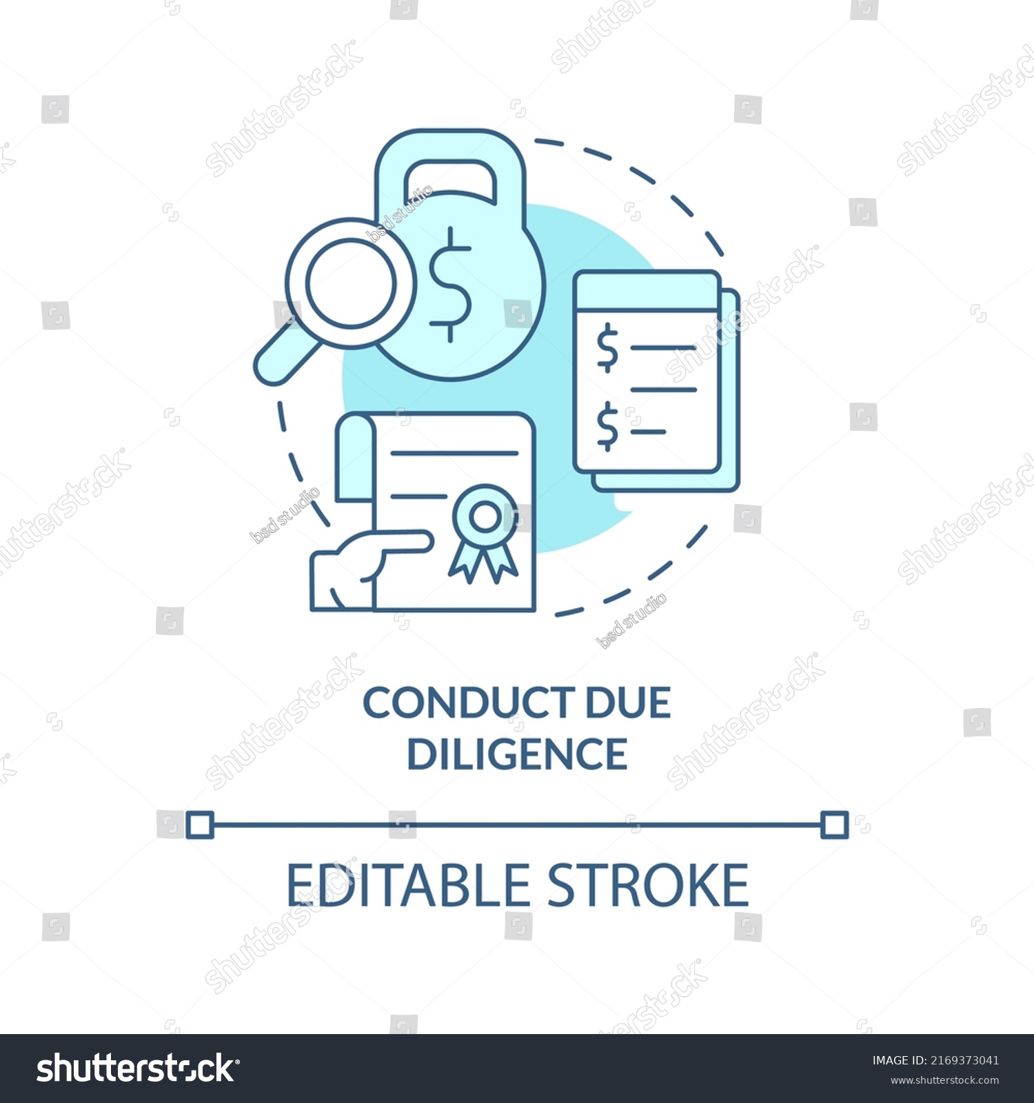 Conduct Due Diligence Turquoise Concept Icon Stock Vector (Royalty Free ...