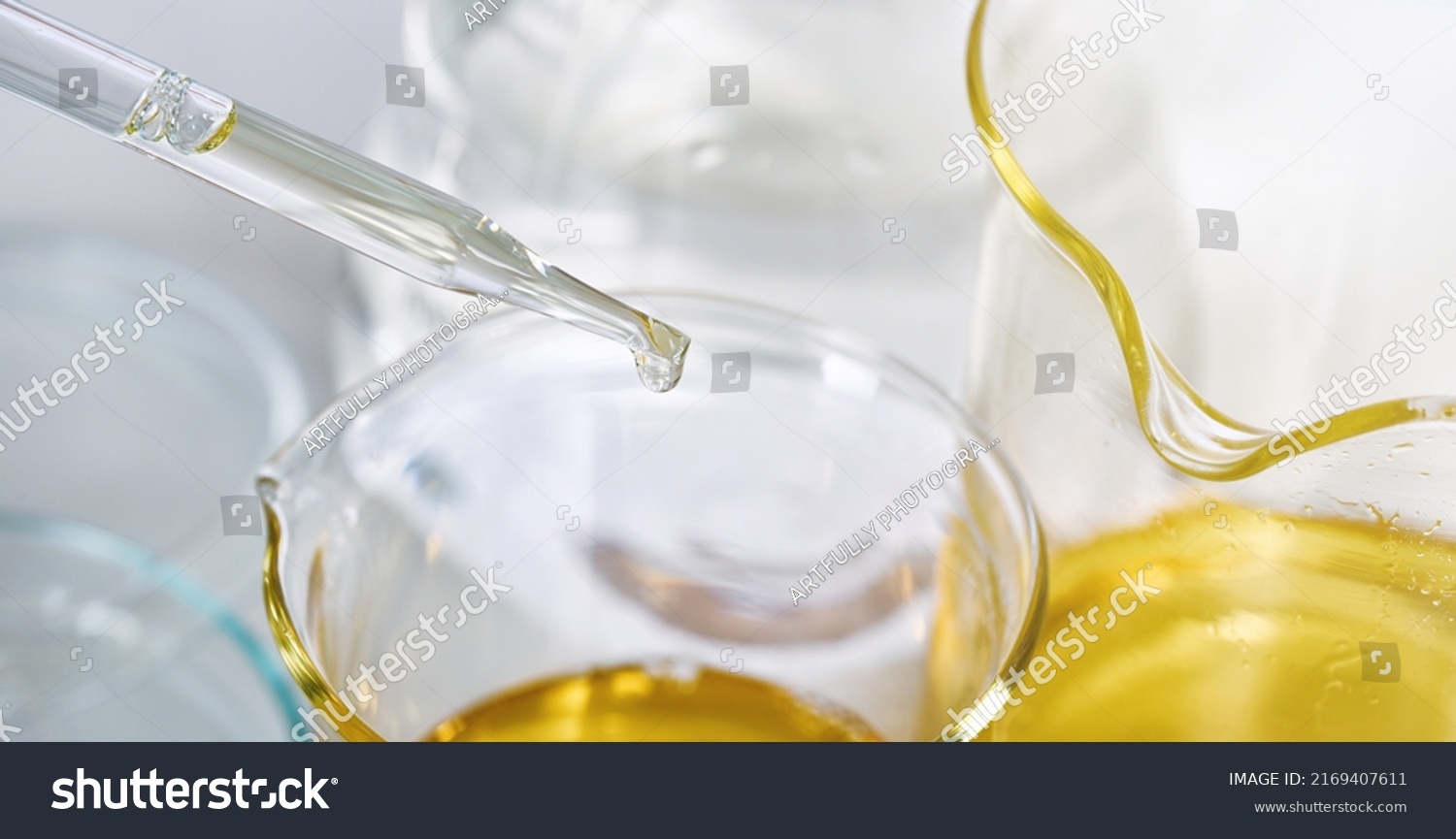 Oil Dropping Laboratory Science Experiments Formulating Stock Photo ...