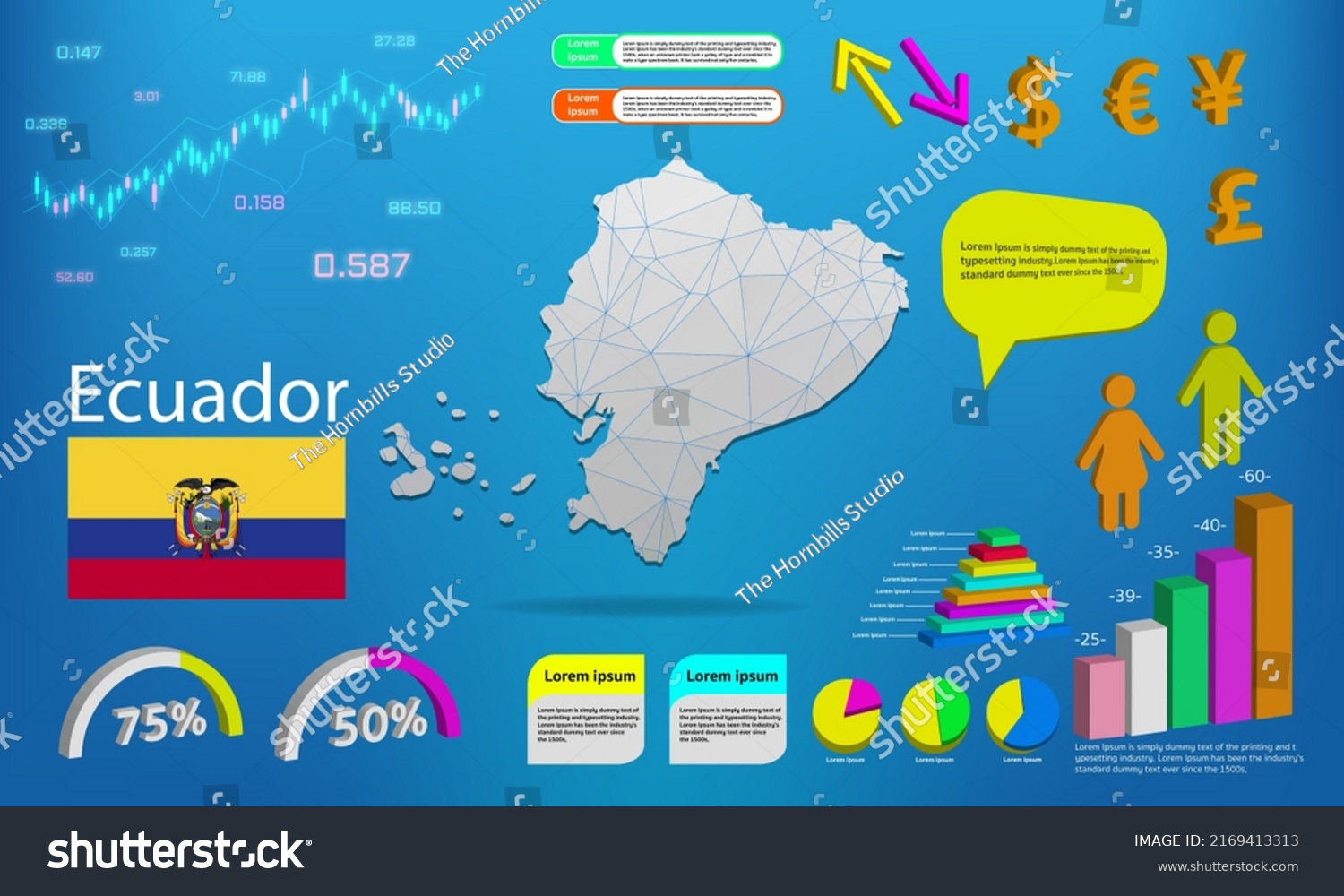 Ecuador Map Info Graphics Charts Symbols Stock Vector (Royalty Free ...