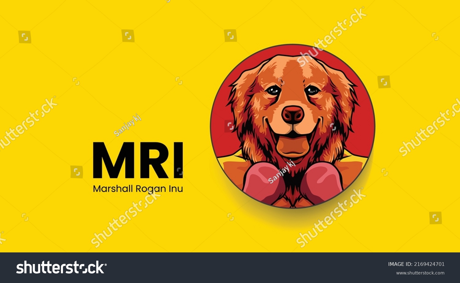 Vector Illustration Marshall Rogan Inu Mri Stock Vector (Royalty Free ...