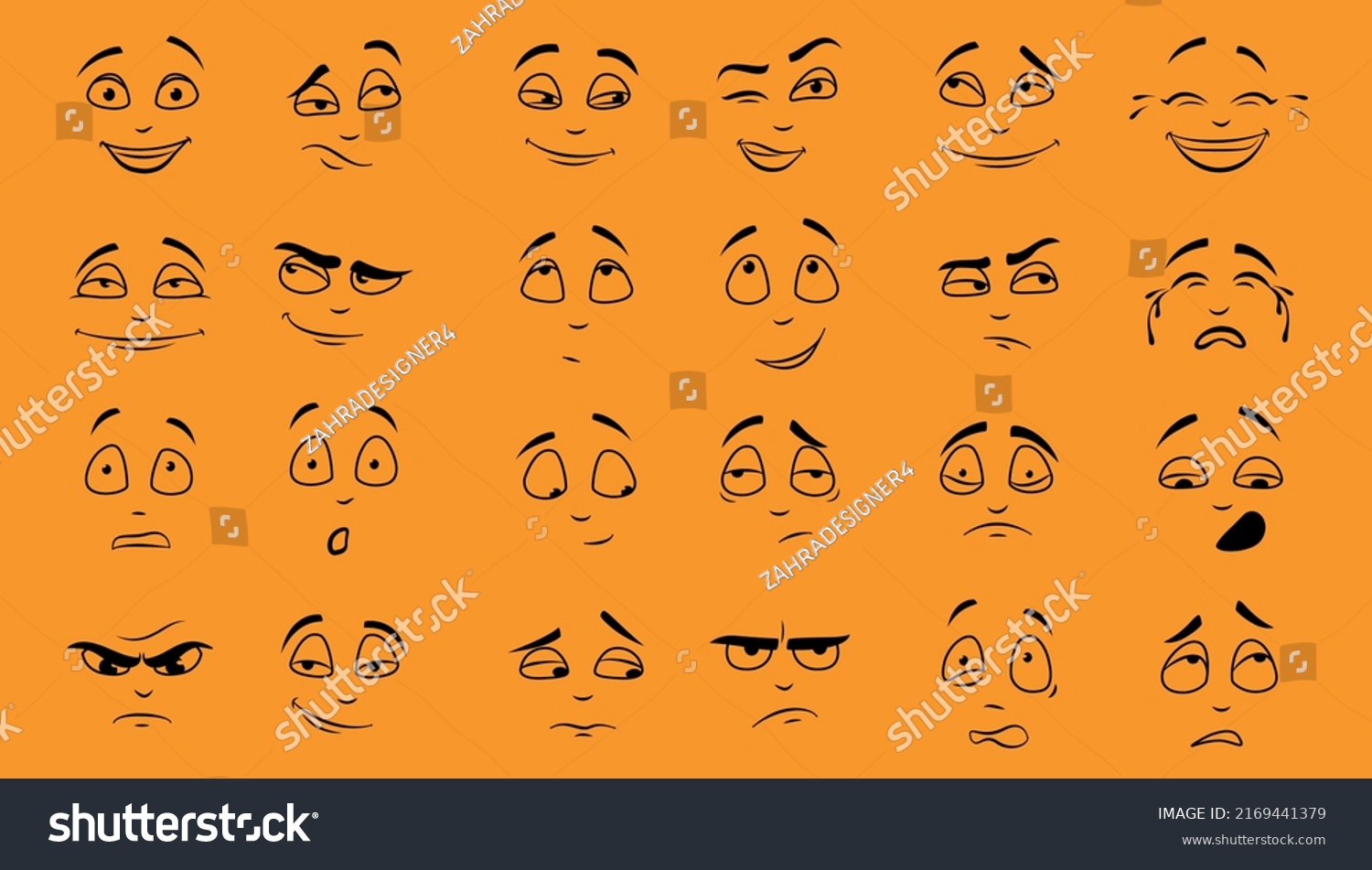 Cartoon Face Emotions Set You Design Stock Vector (Royalty Free ...