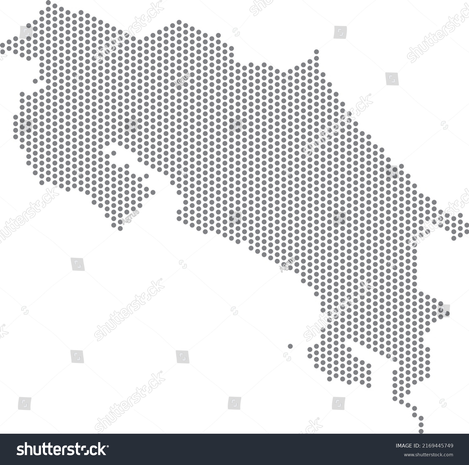 Vector Illustration Dotted Map Costa Rica Stock Vector Royalty Free 2169445749 Shutterstock 6705